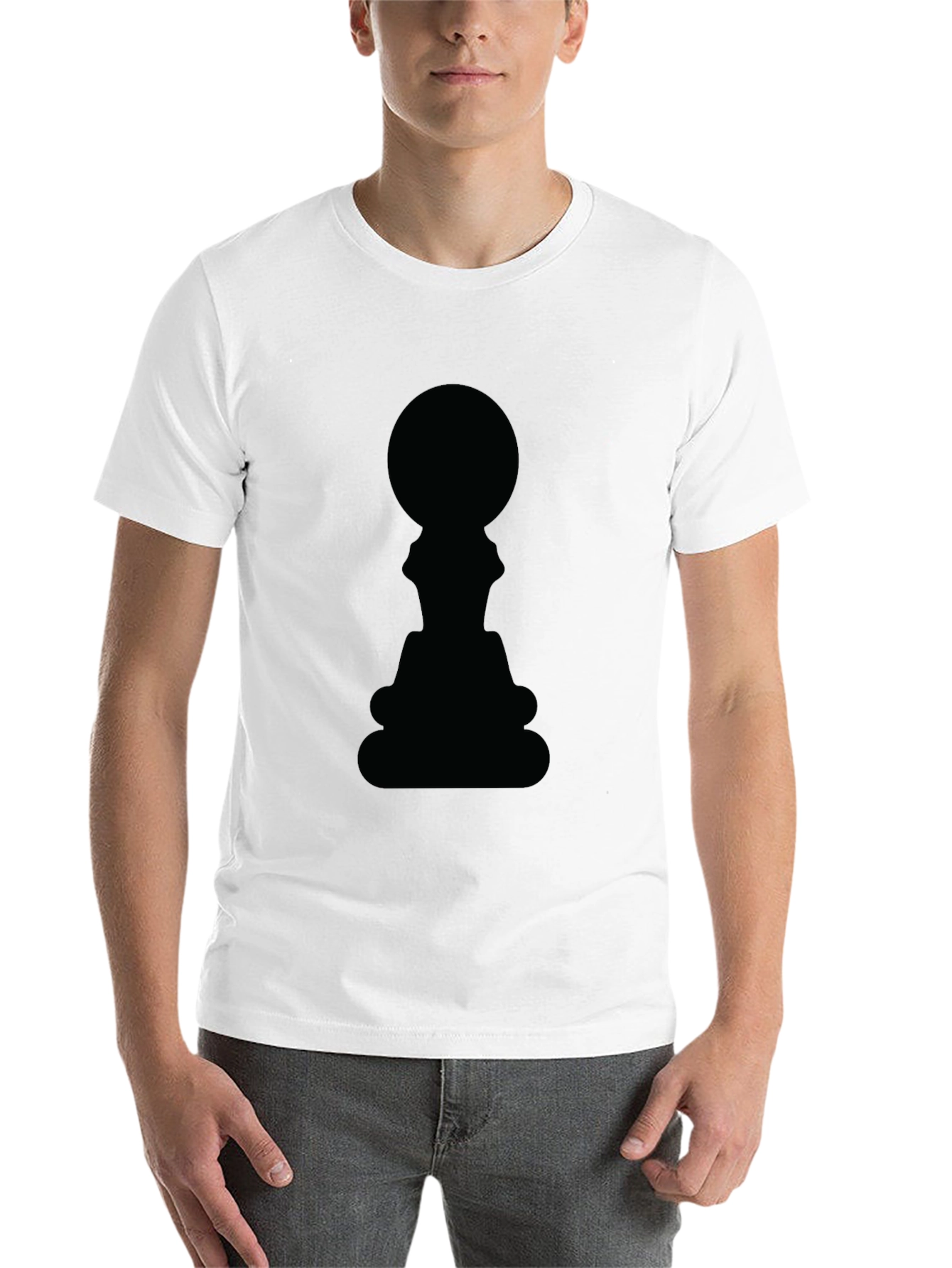 Black Chess Piece Graphic T-Shirt - Black Cotton Tee view 14