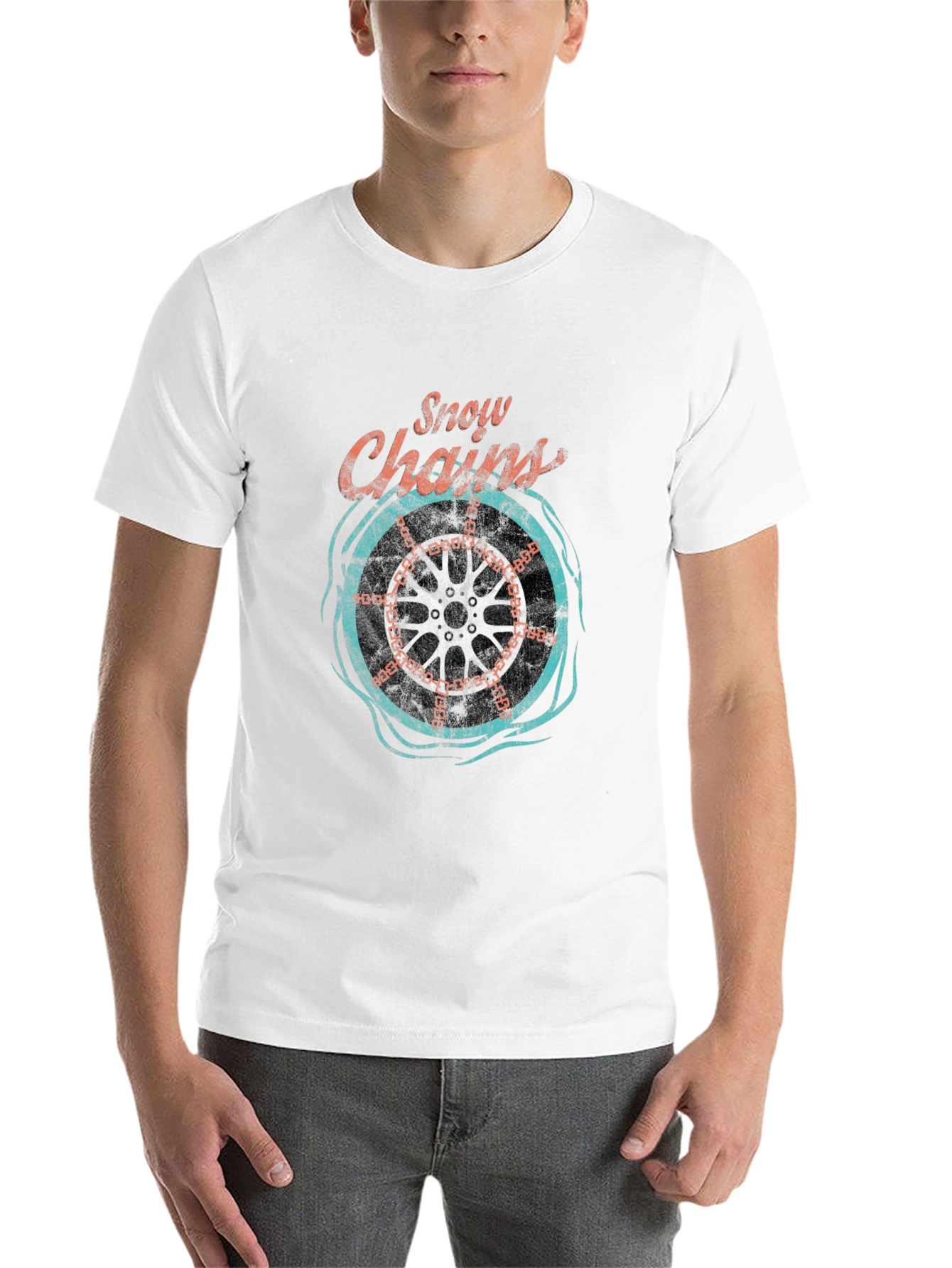 Black Snow Chains Graphic T-Shirt - Cool Ride Tee view 14