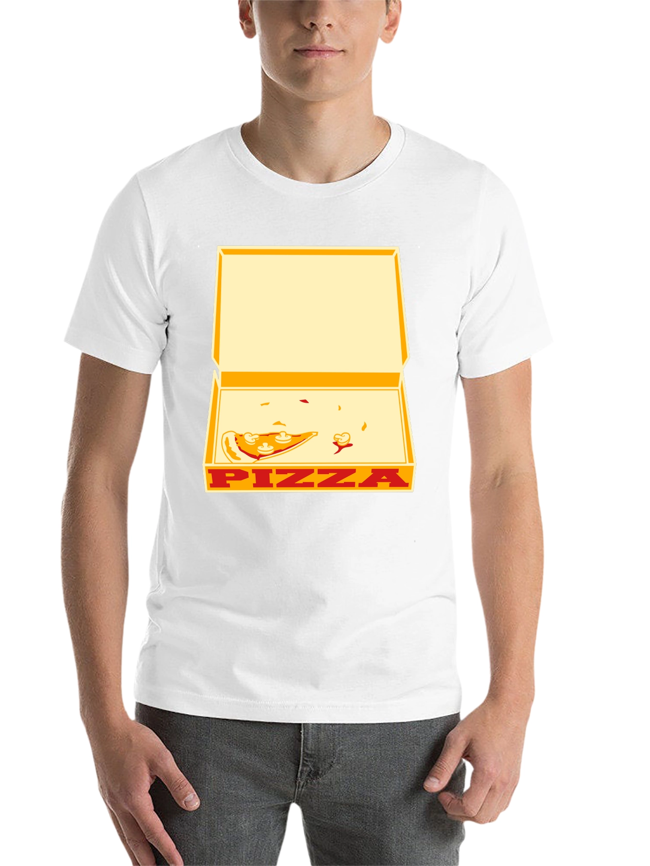 Black Pizza Box Graphic Tee - Unisex Casual T-Shirt view 14