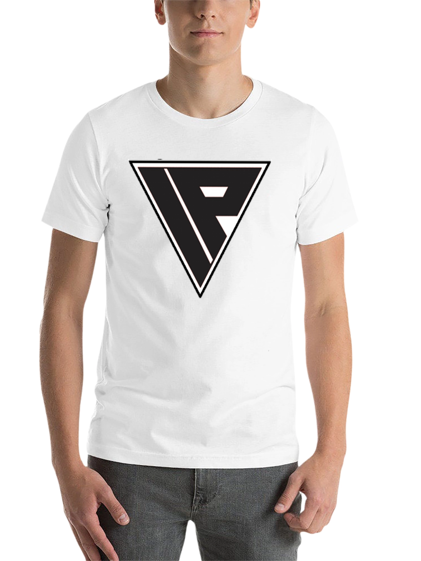 Black Black T-Shirt with Triangle Logo Graphic view 14