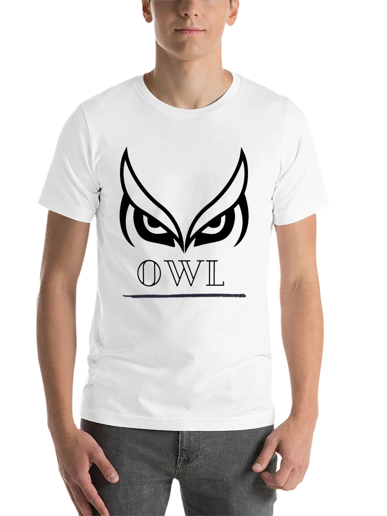 Black Owl Graphic Print Black T-Shirt view 14
