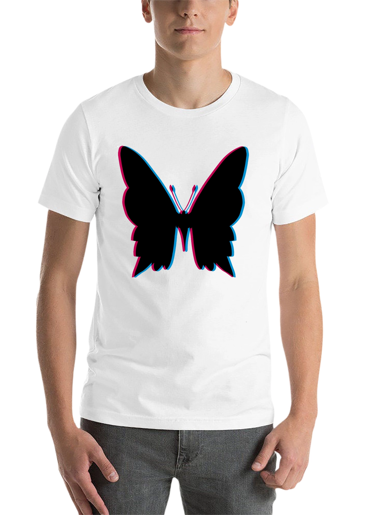 Black Butterfly Graphic Tee - Fashionable Black T-Shirt view 14