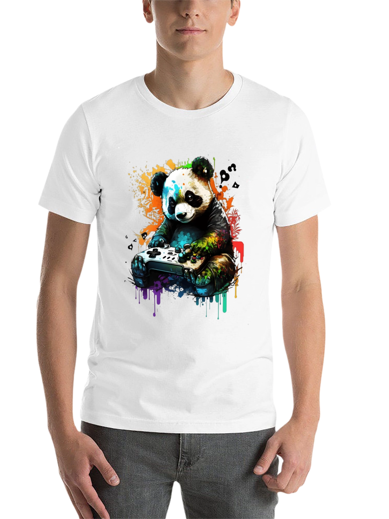 Black Gamer Panda Graphic Tee - Unique Design, Comfortable Fit view 14