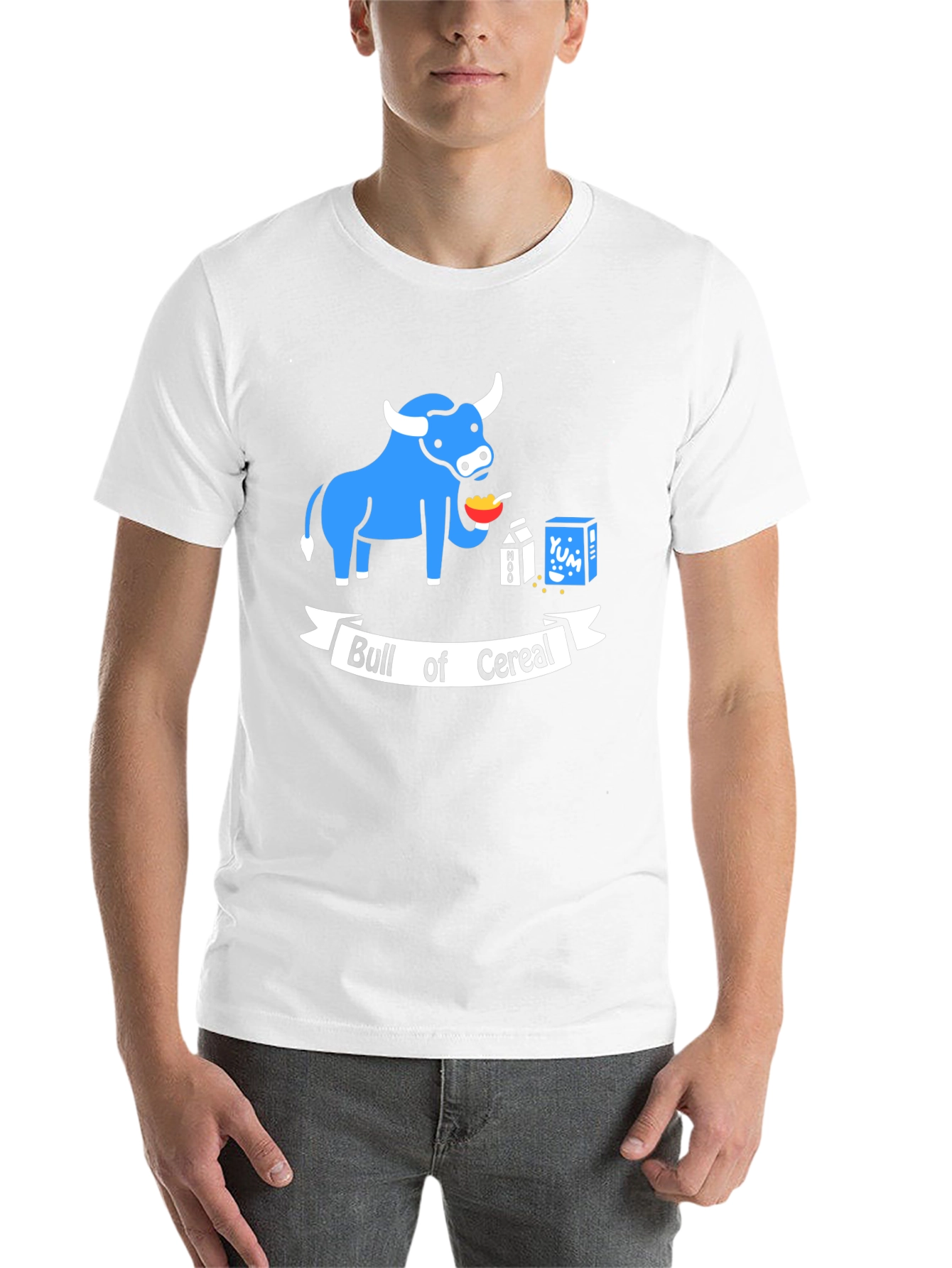 Black Bull of Cereal T-Shirt: Funny Cartoon Graphic Tee view 14