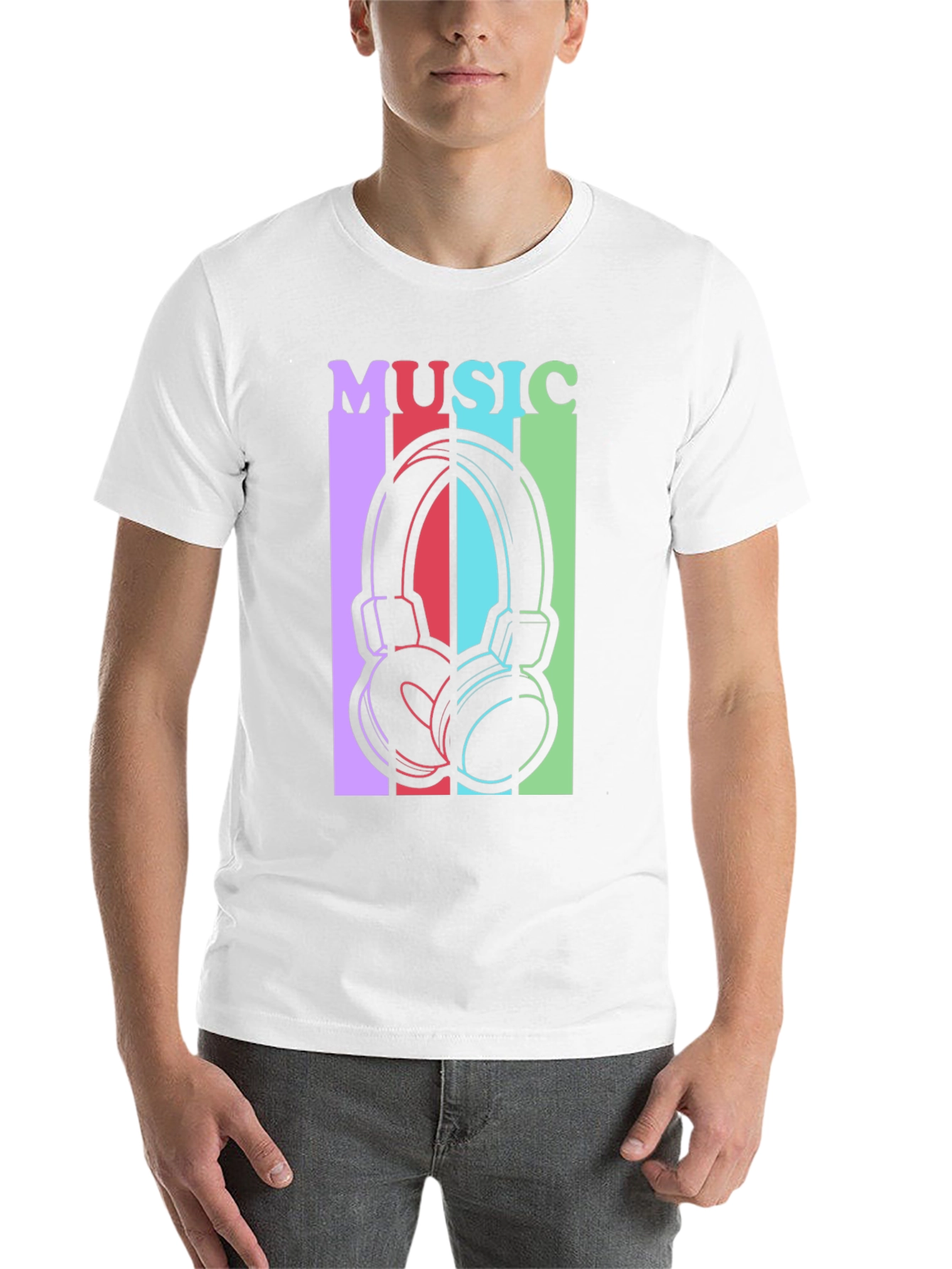 Black Music Headphones Graphic Tee - Stylish Unisex T-Shirt view 14