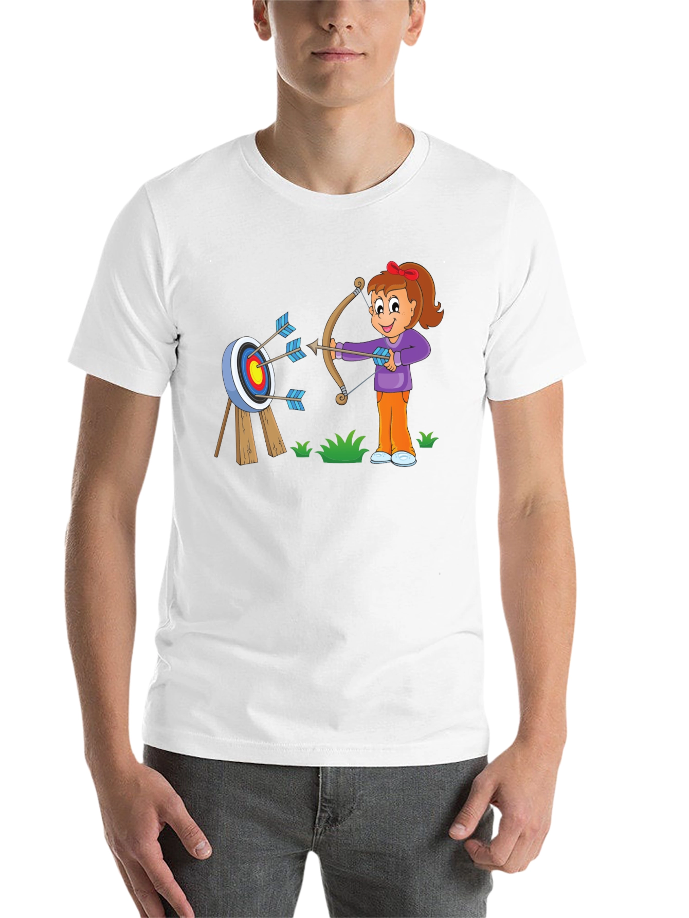 Black Archery Cartoon T-Shirt view 14