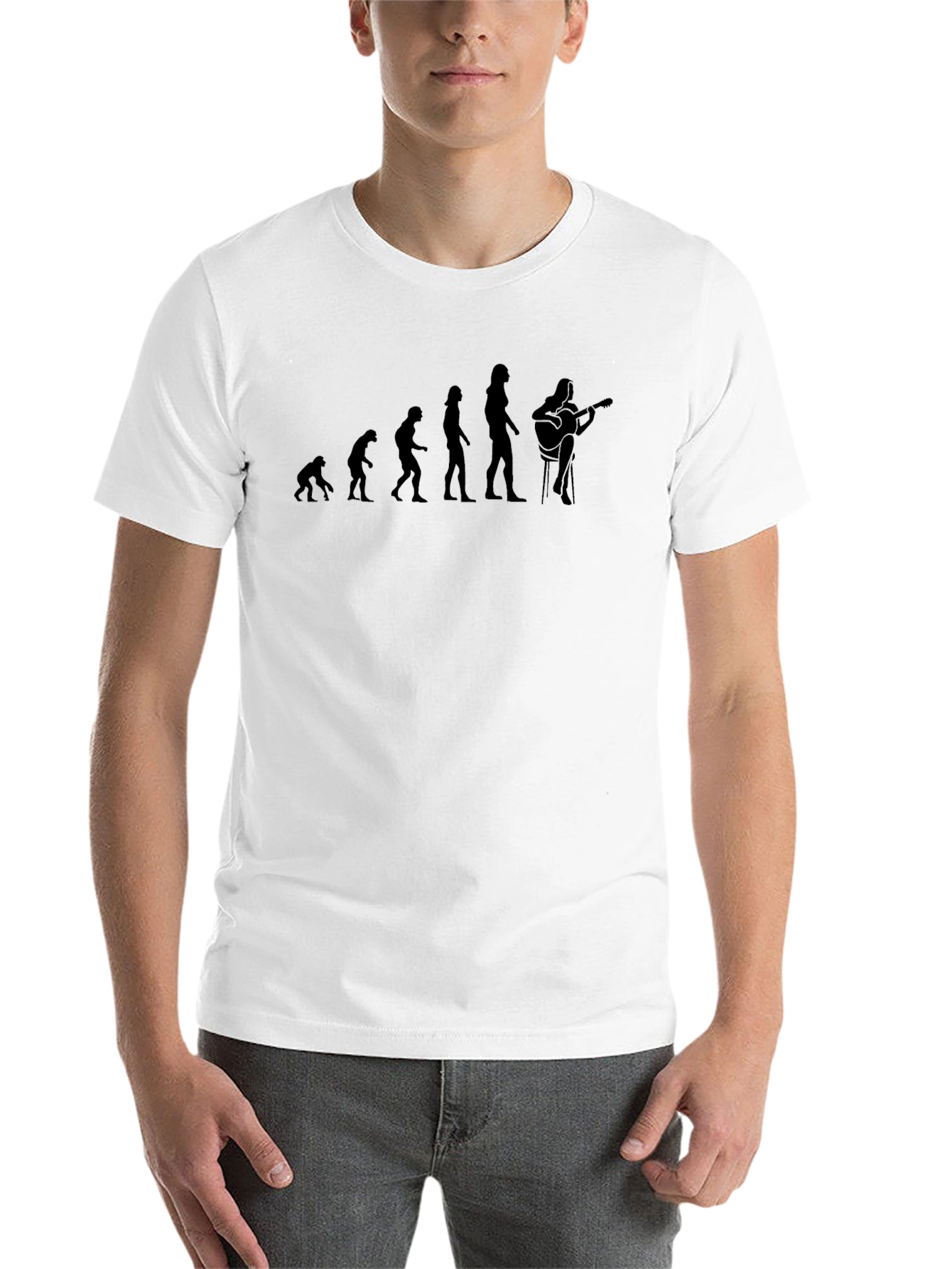 Black Evolution of Guitarist Graphic Tee - Black Cotton view 14