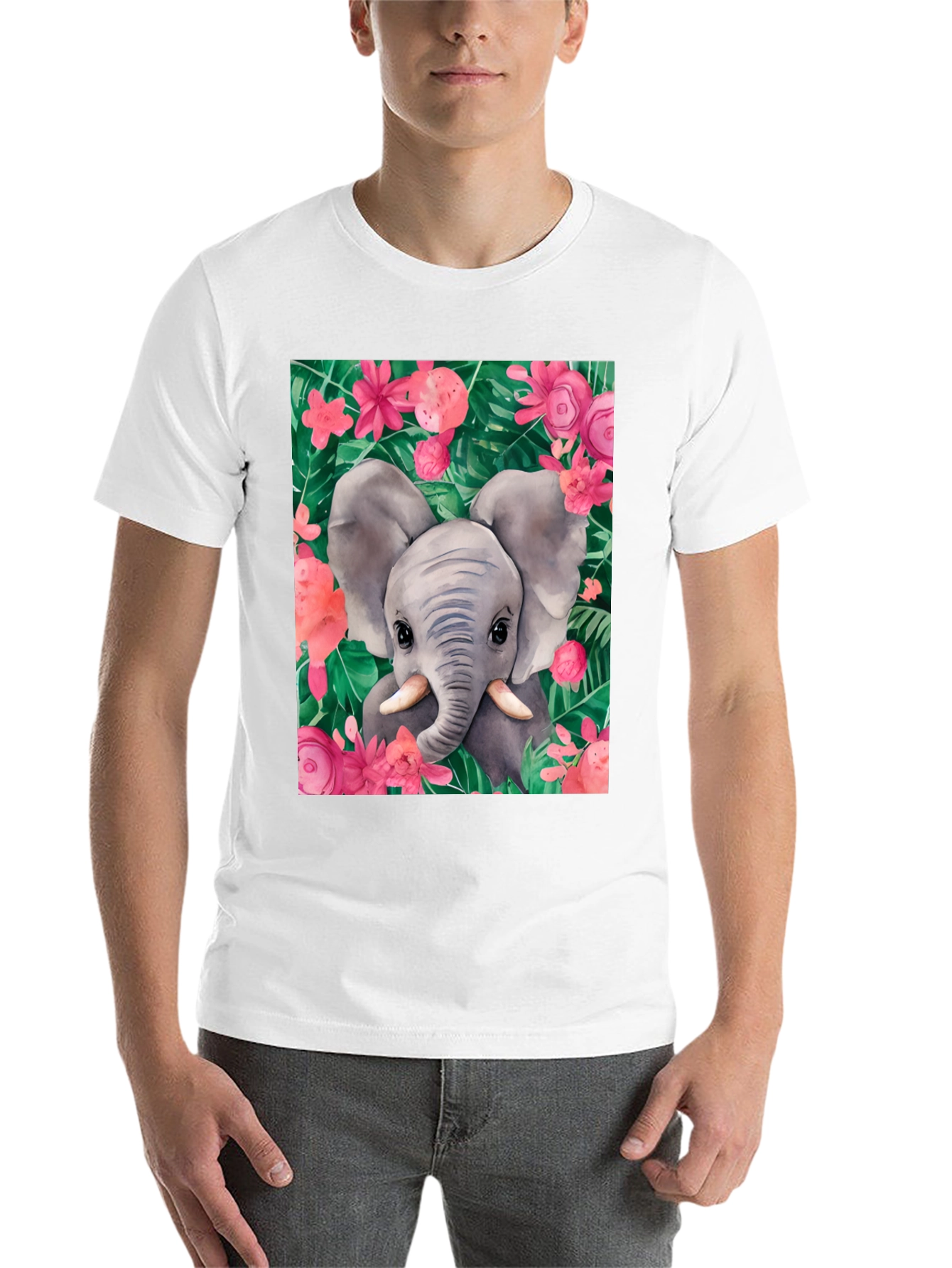 Black Elephant Floral Graphic Tee view 14