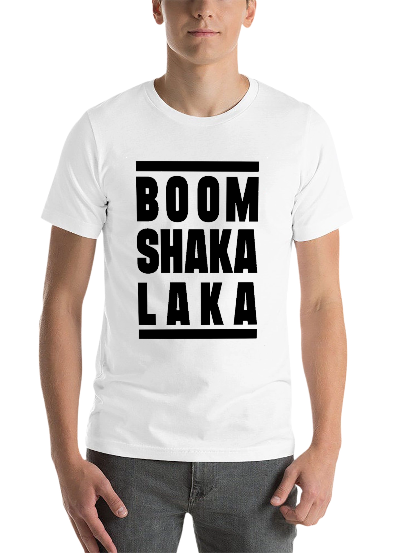 Black Boom Shaka Laka Graphic Tee - Black Casual T-Shirt view 14