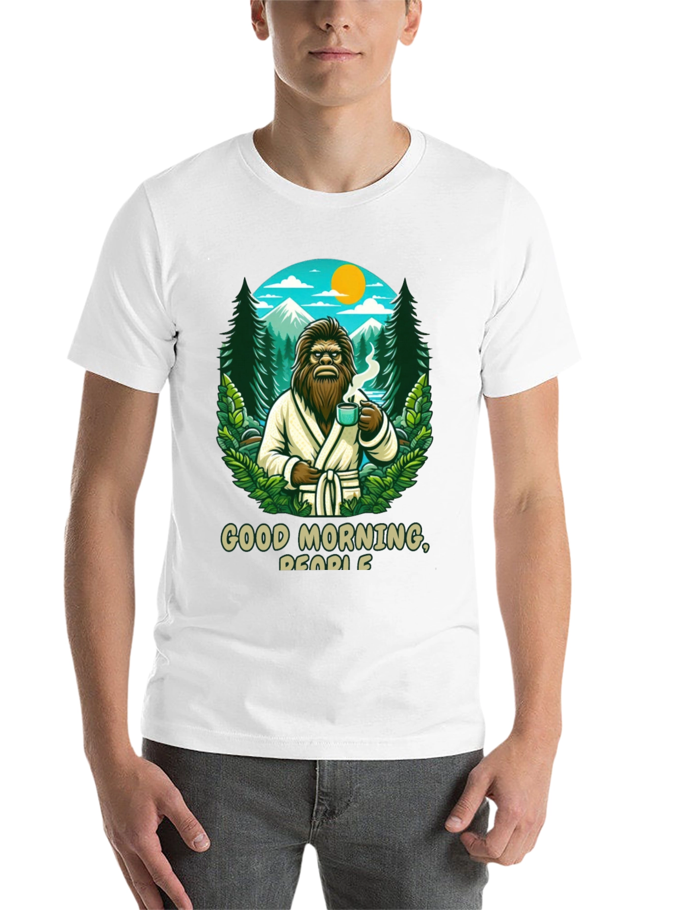 Black Good Morning Bigfoot Graphic Tee view 14