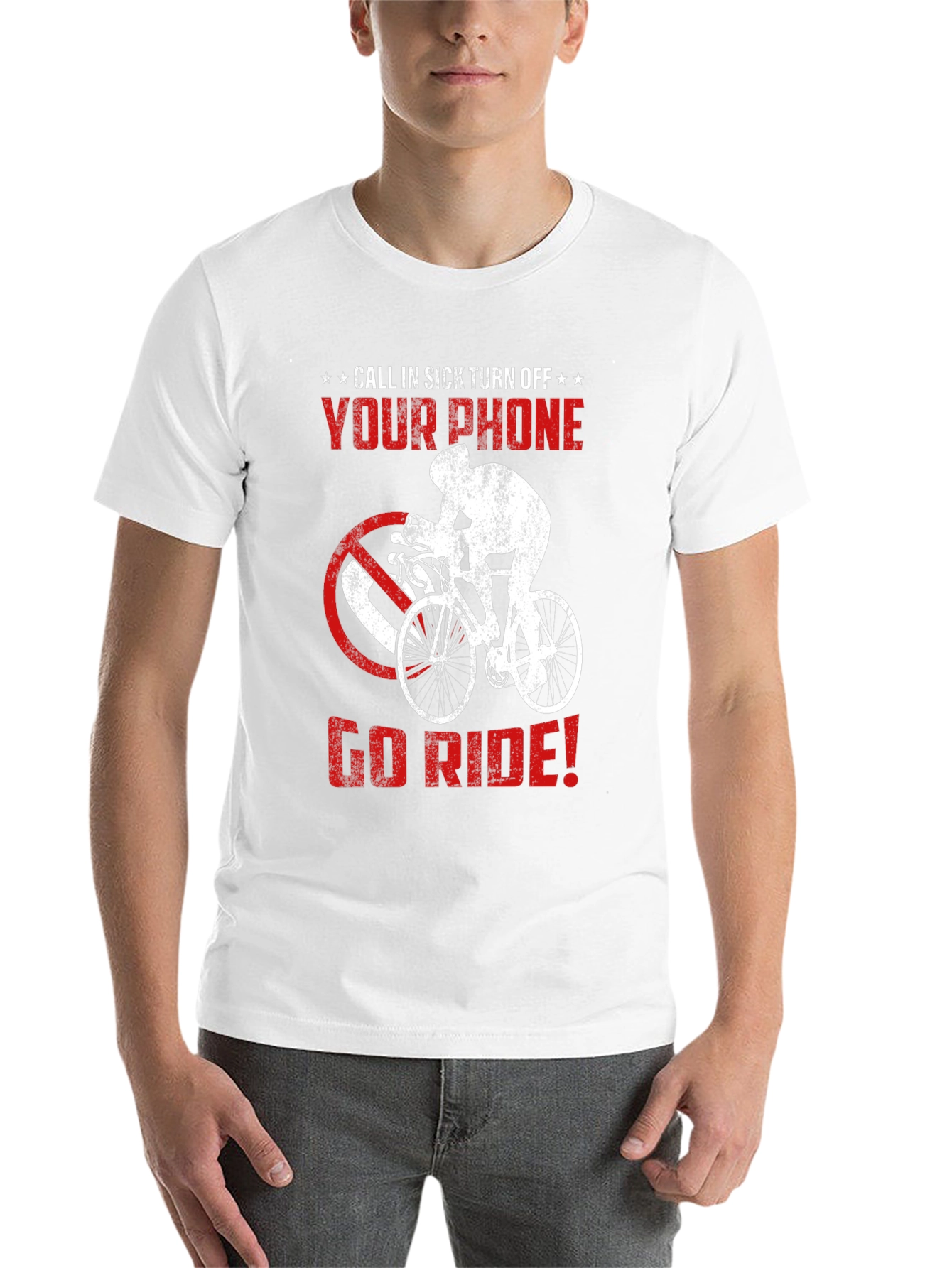 Black Call in Sick Cycling T-Shirt view 14