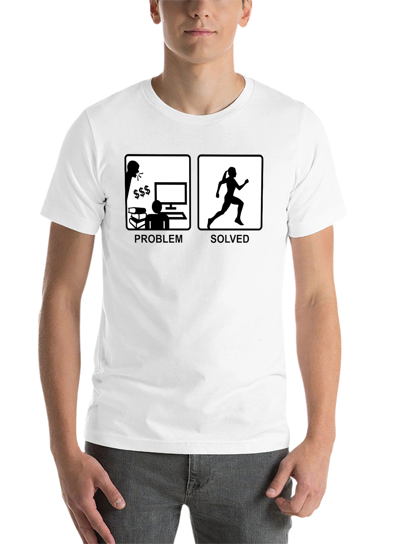 Black Problem Solved Running T-Shirt view 14