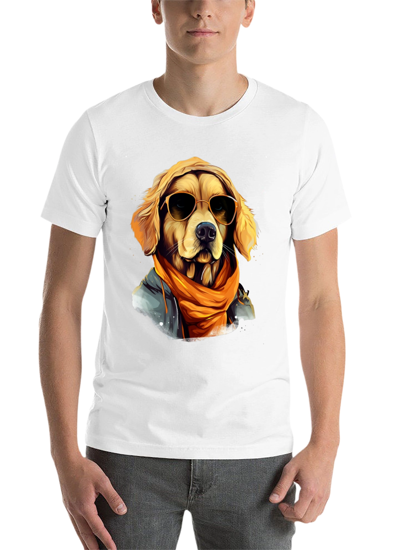 Black Dog with Sunglasses T-Shirt - Cool Graphic Tee view 14