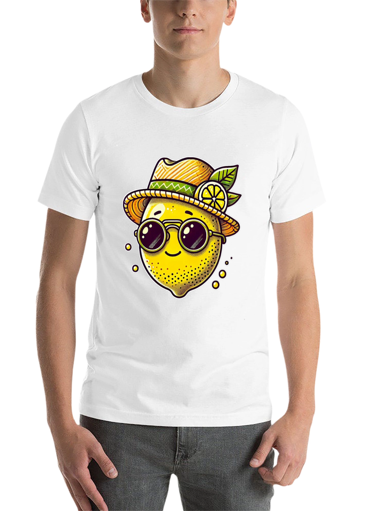 Black Funky Lemon Tee - Cool Fruit Graphic Shirt view 14