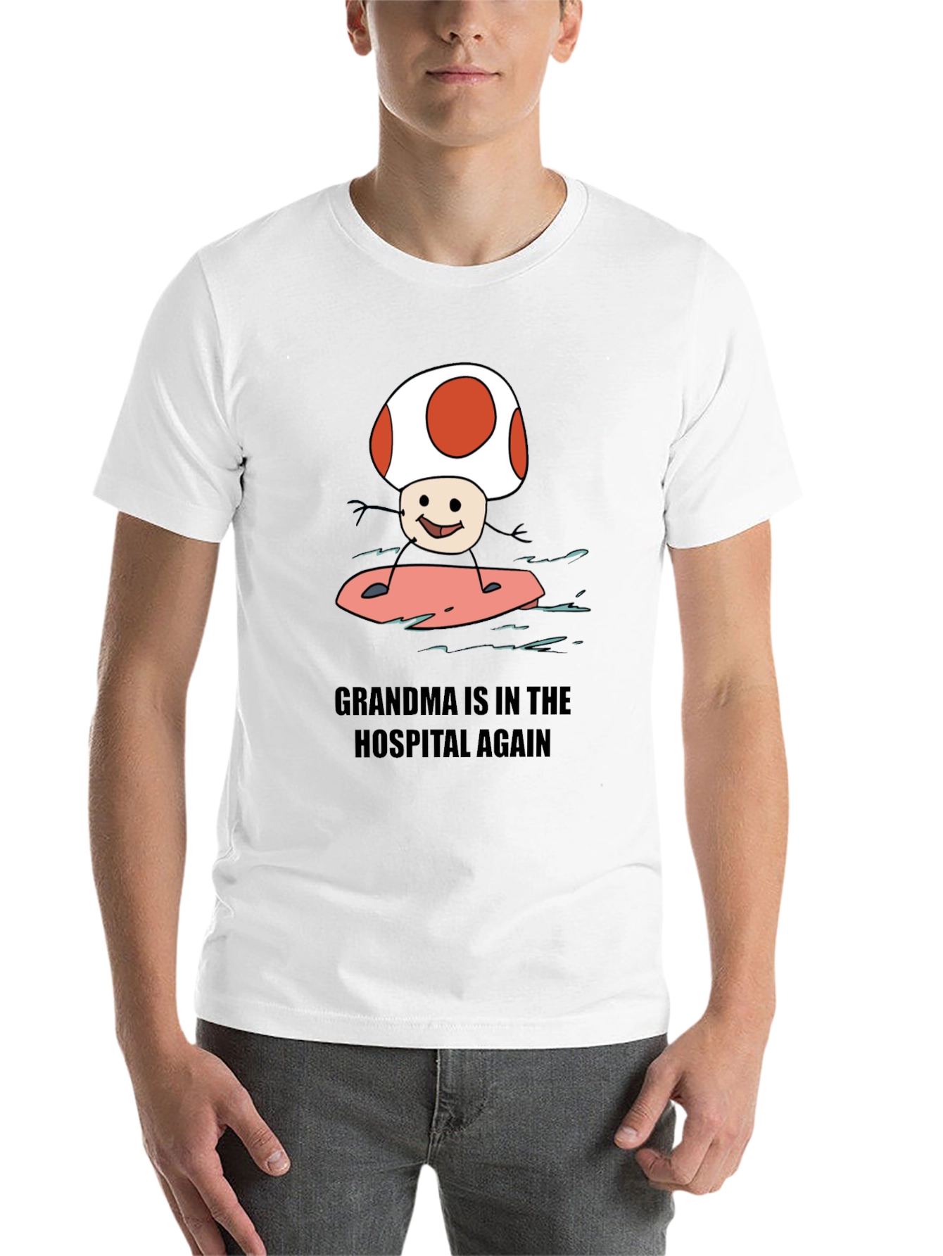Grandma Hospital Again Funny Mushroom Surfing T-Shirt - 14