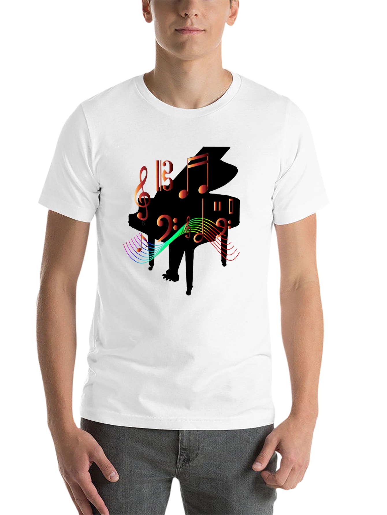 Black Musical Piano Graphic T-Shirt view 14
