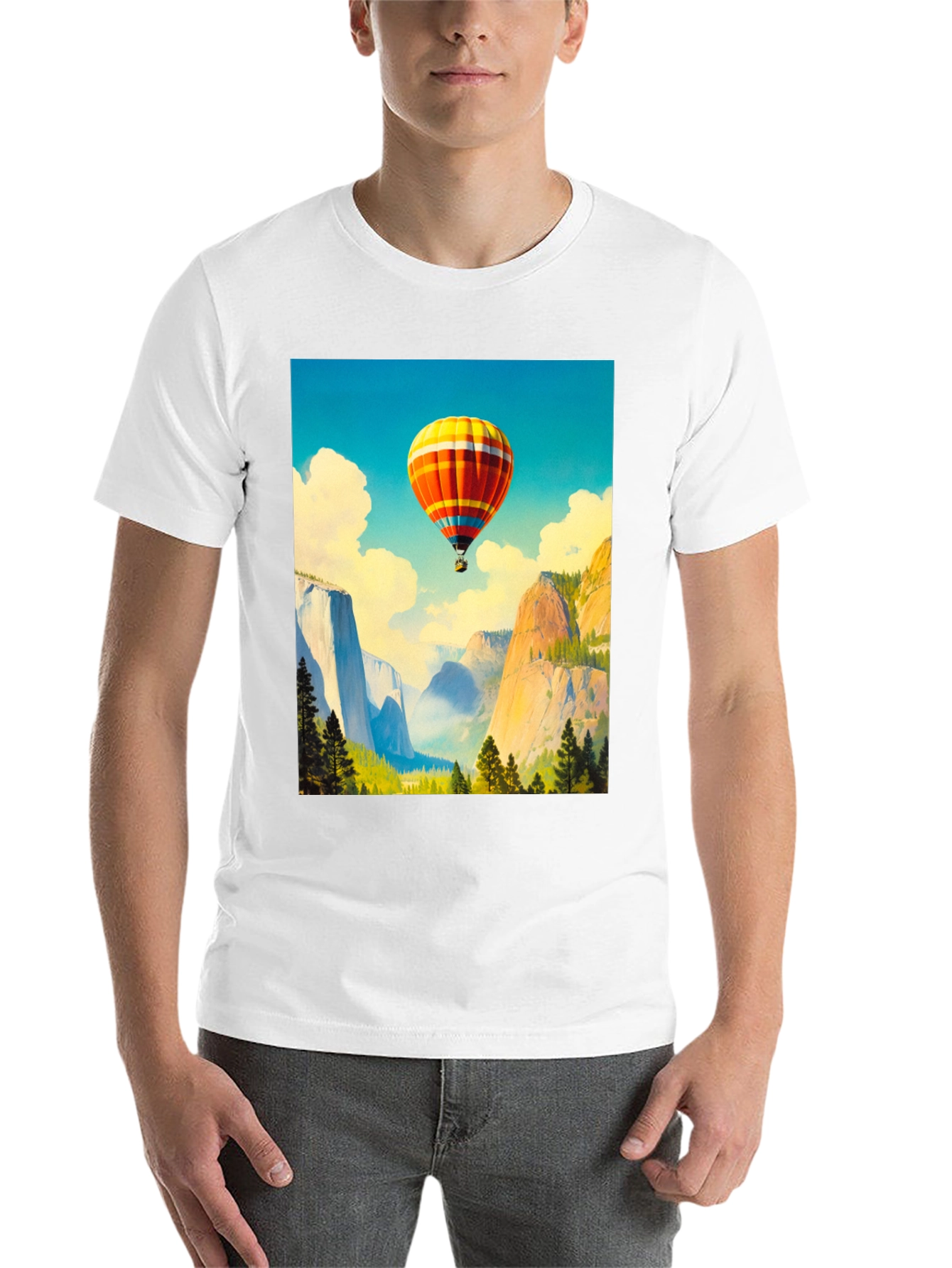 Black Scenic Hot Air Balloon Graphic Tee view 14
