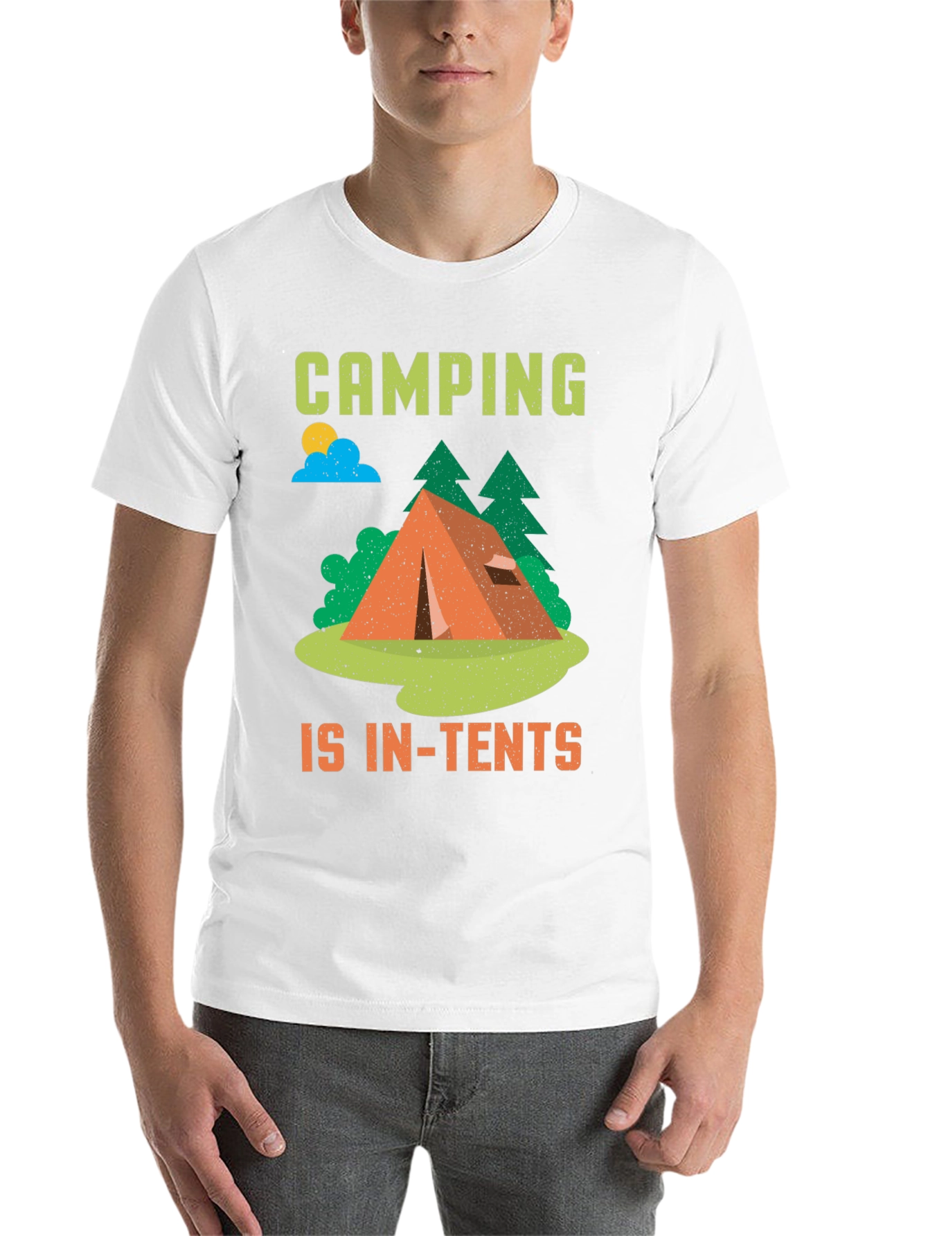 Black Camping is In-Tents Black T-Shirt view 14