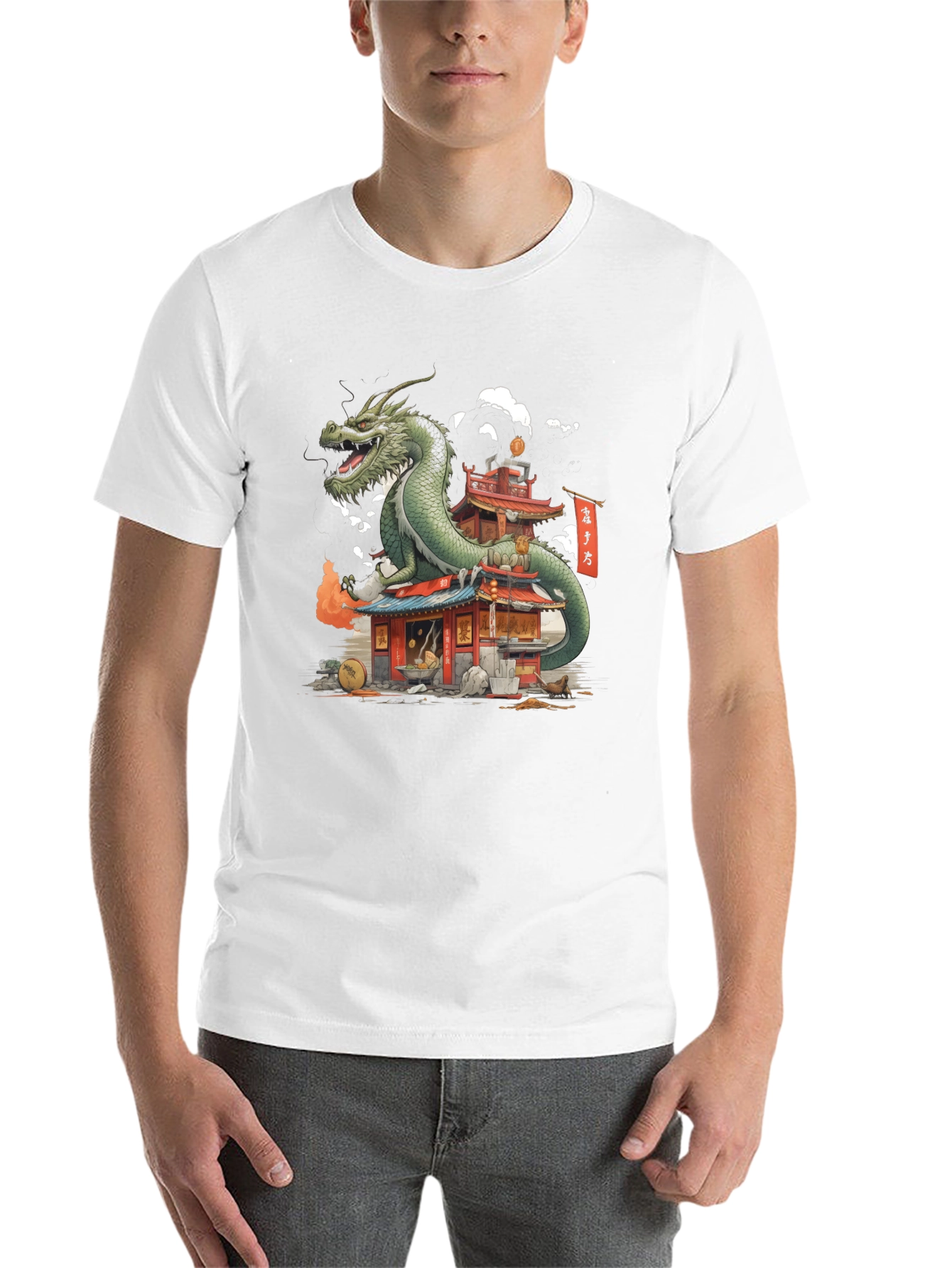 Black Dragon Pagoda Graphic Tee - Asian Inspired view 14