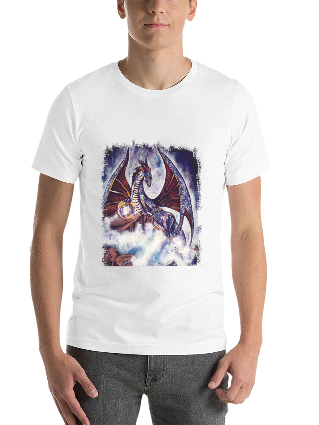 Black Dragon Graphic Tee - Fantasy Art T-Shirt view 14