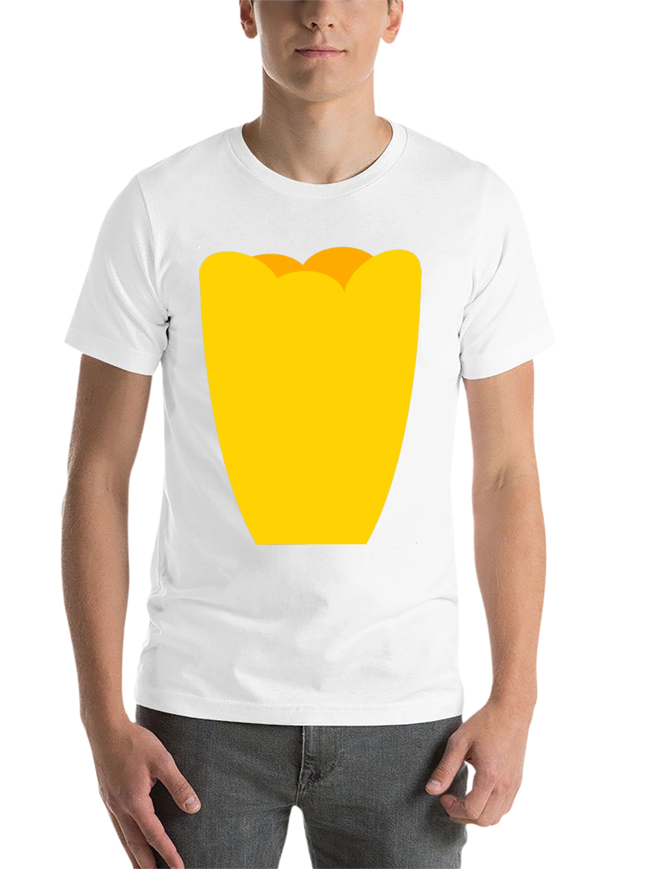 Black Mens Black Graphic Tee - Yellow Tulip Design view 14