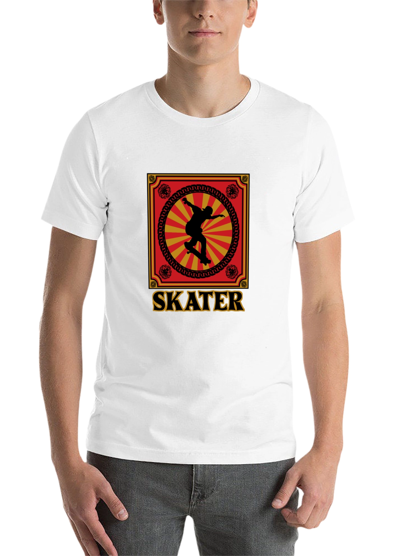 Black Skater Graphic Tee - Retro Design, Soft Cotton view 14