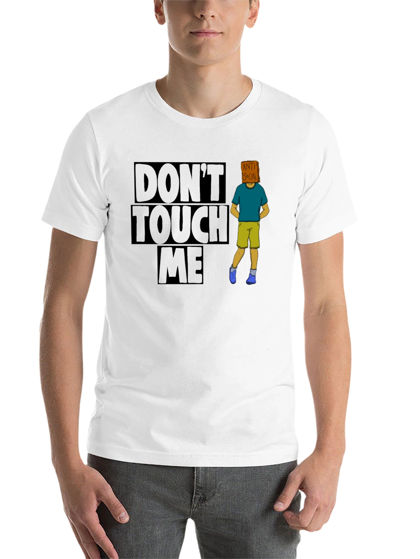 Black Don't Touch Me Anti Social T-Shirt view 14