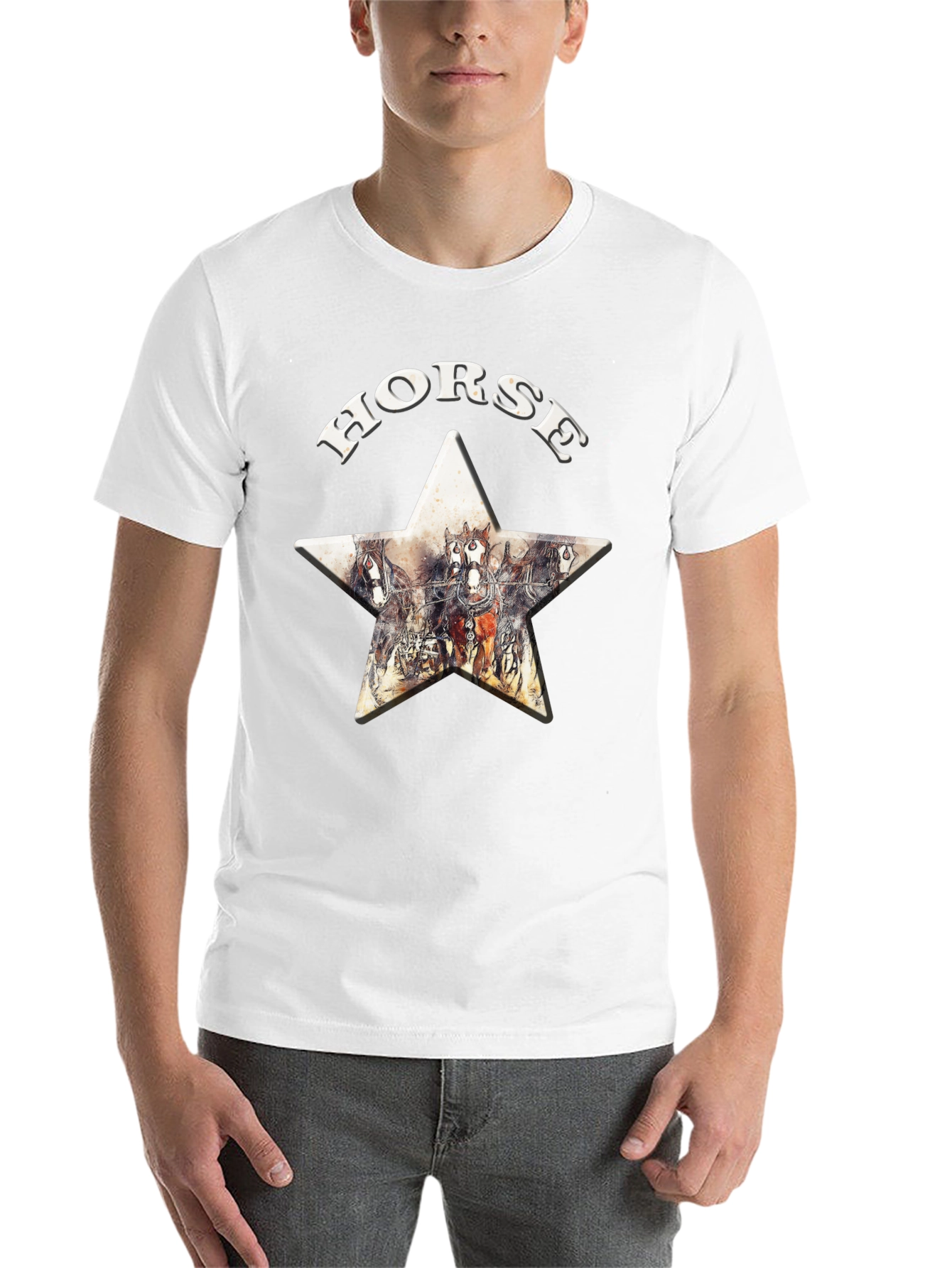 Black Horse Graphic Print Star Tee view 14
