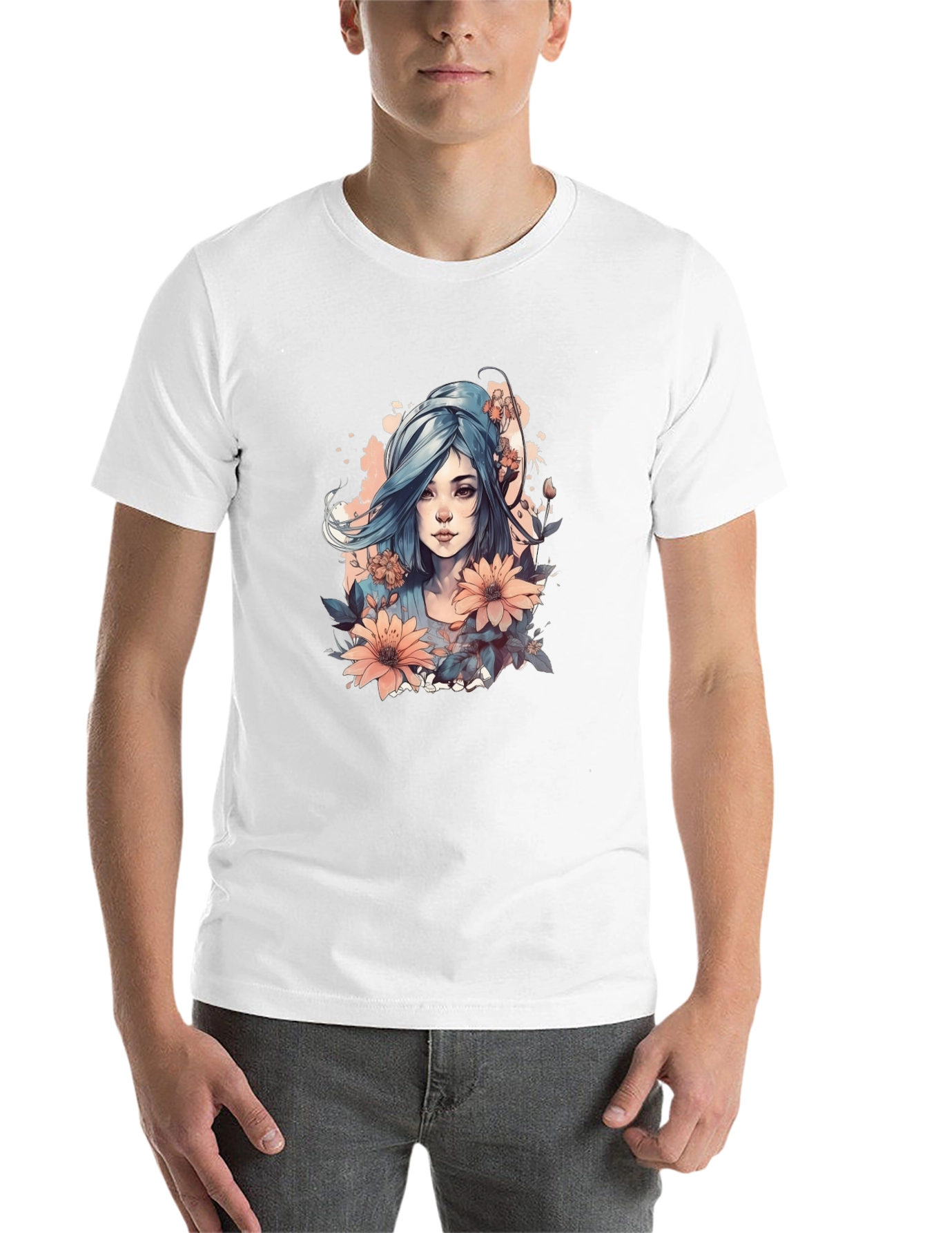 Black Floral Woman Graphic Tee - Stylish and Unique Design view 14