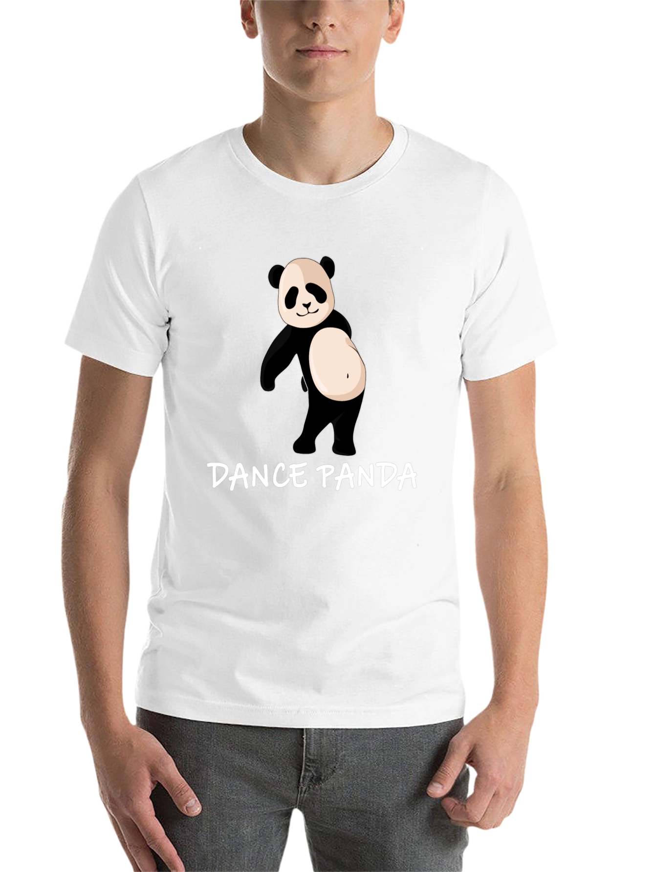 Black Dance Panda Graphic Tee - Black Cotton T-Shirt view 14