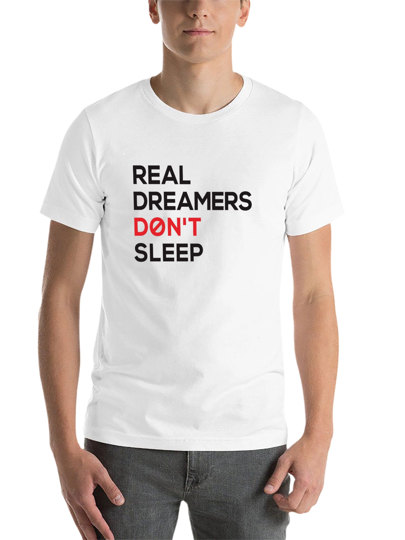 Black Real Dreamers Don't Sleep Graphic Tee view 14