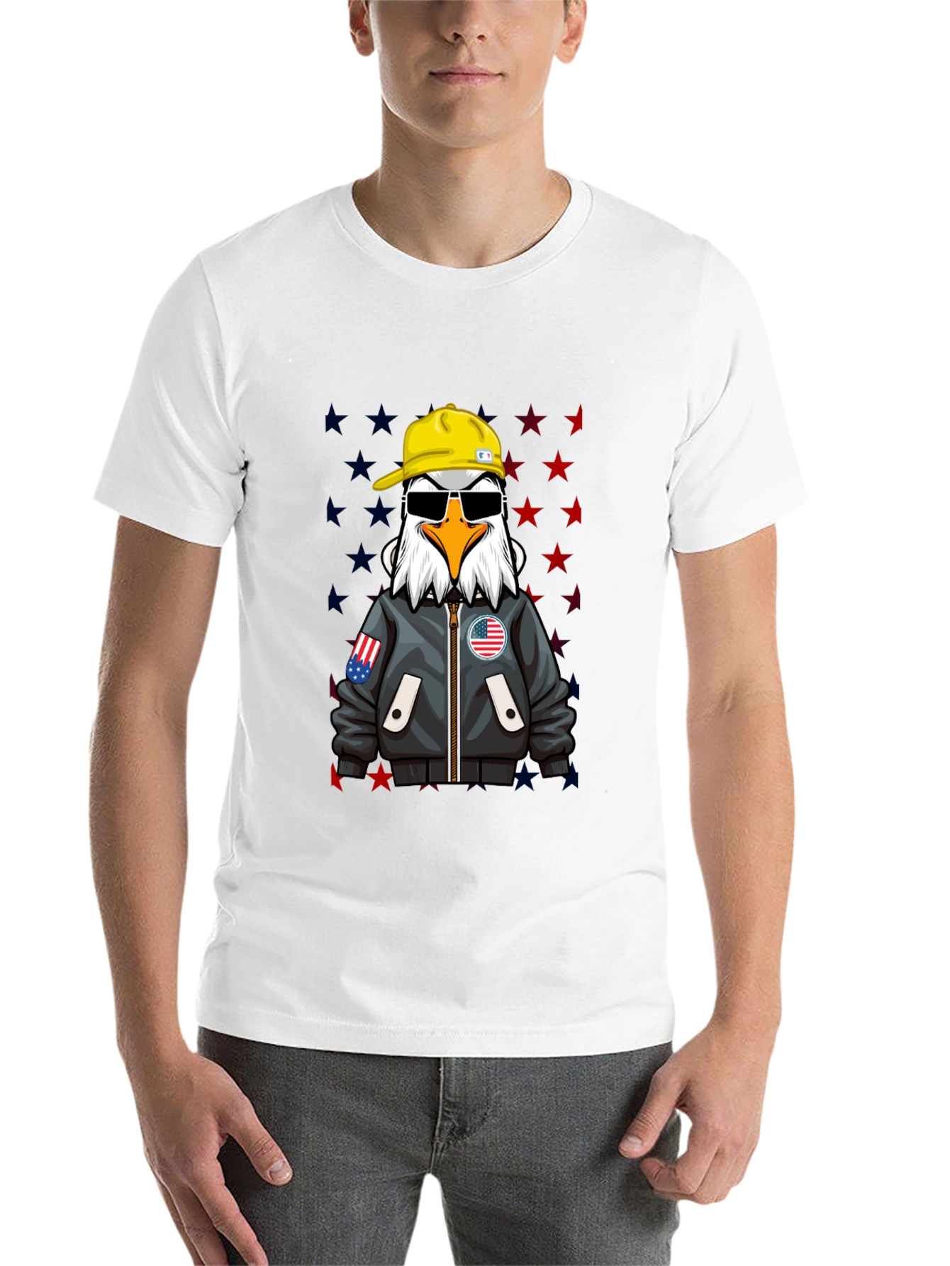Black American Eagle Graphic Tee - Cool Patriotic Design view 14