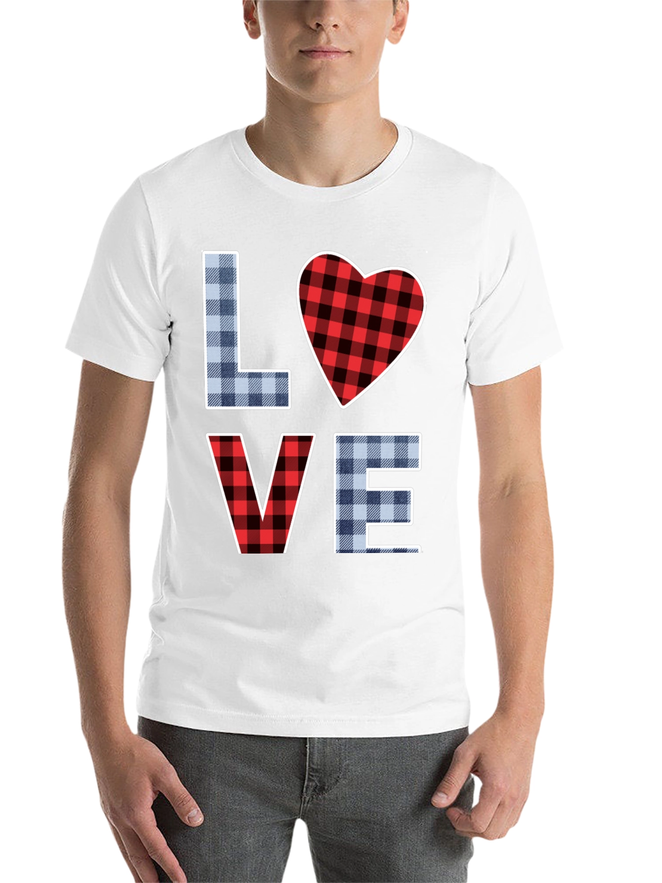 Plaid LOVE Graphic T-Shirt - 14