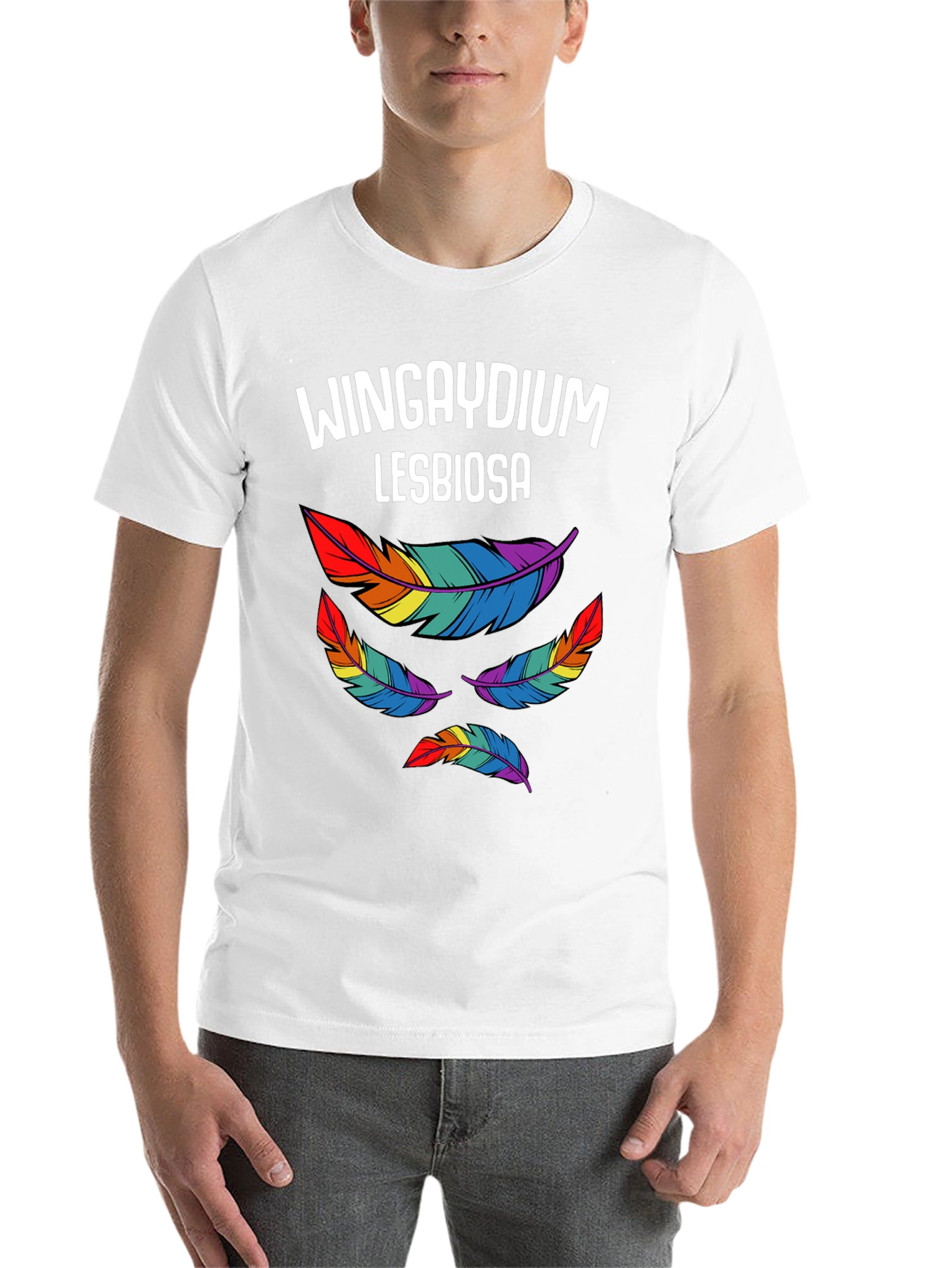 Wingaydium Lesbiosa T-Shirt - Pride Feather Design - 14