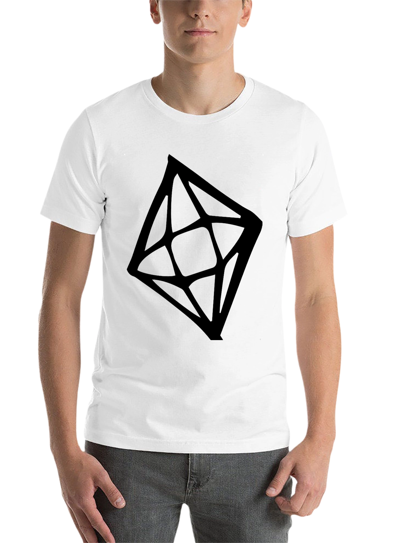 Black Geometric Black Tee - Modern Minimalist Style view 14