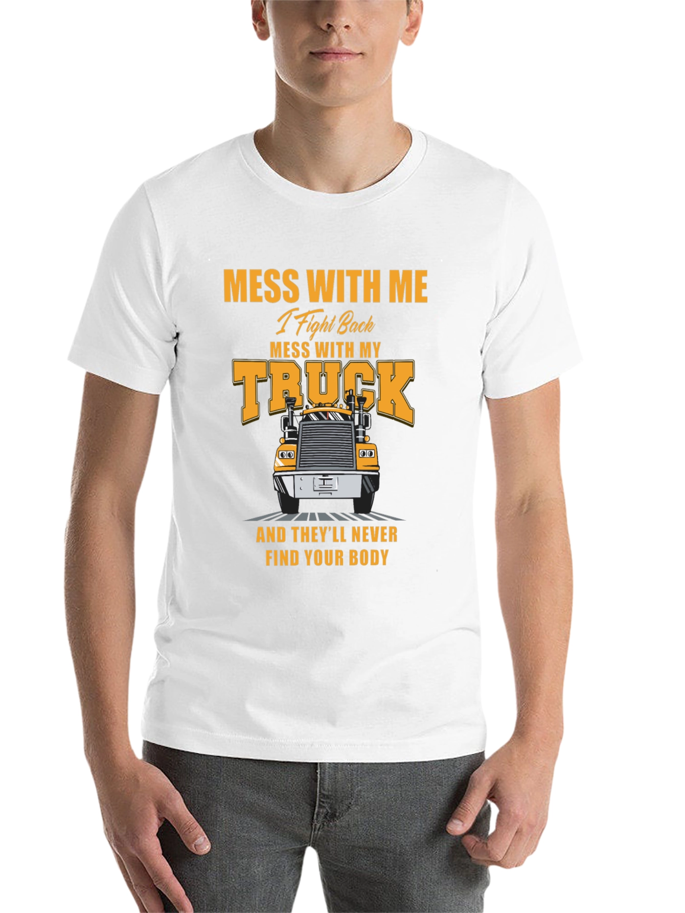 Black Trucker T-Shirt: Mess With My Truck view 14