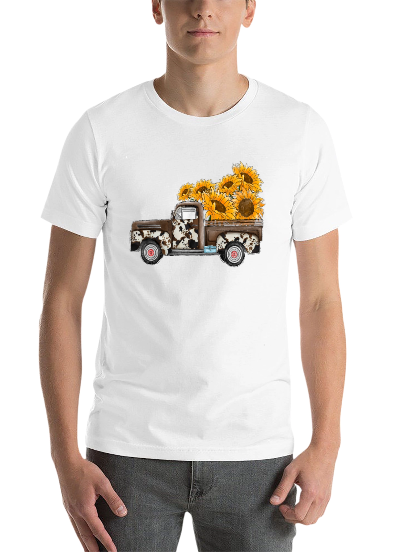 Black Sunflower Truck Graphic Tee - Casual Comfort view 14