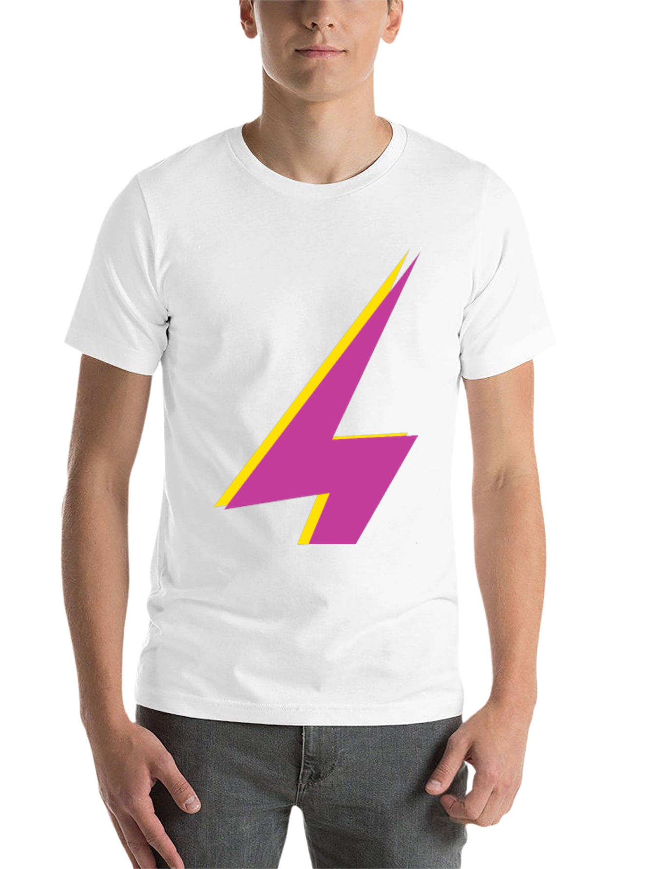 Black Bold Lightning Bolt Graphic Tee - Modern Style view 14