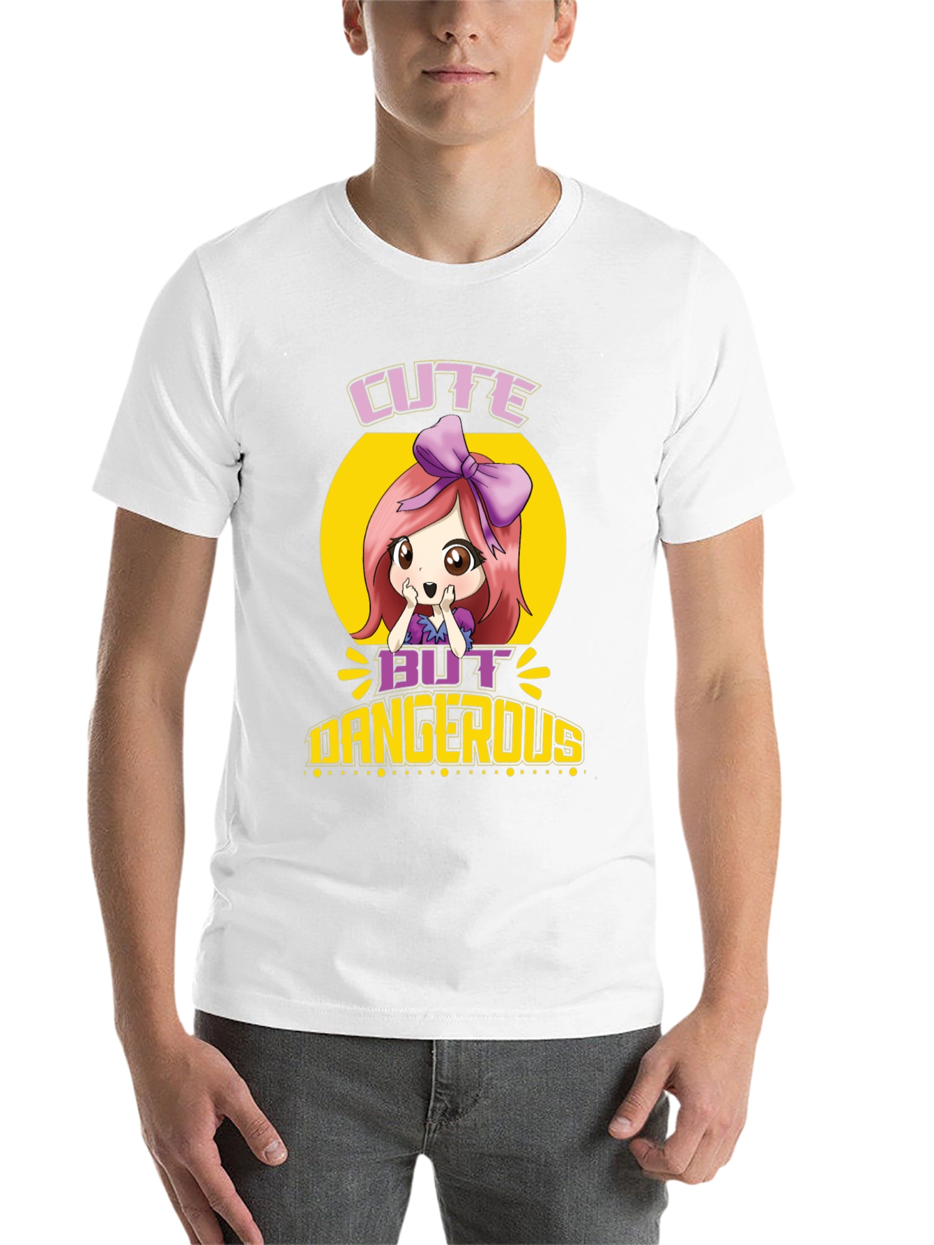 Black Cute But Dangerous Anime T-Shirt view 14
