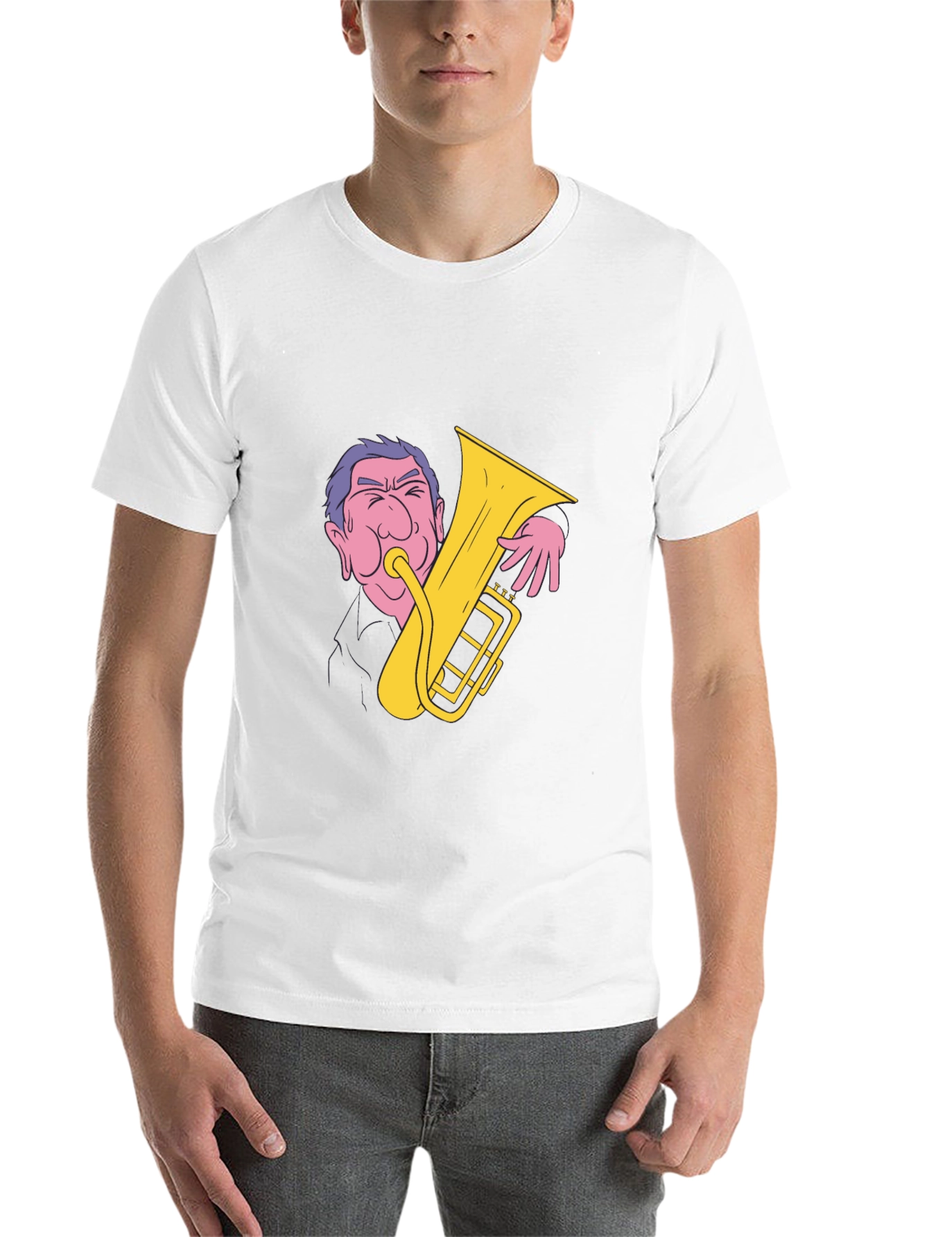 Black Man Playing Tuba Graphic T-Shirt view 14
