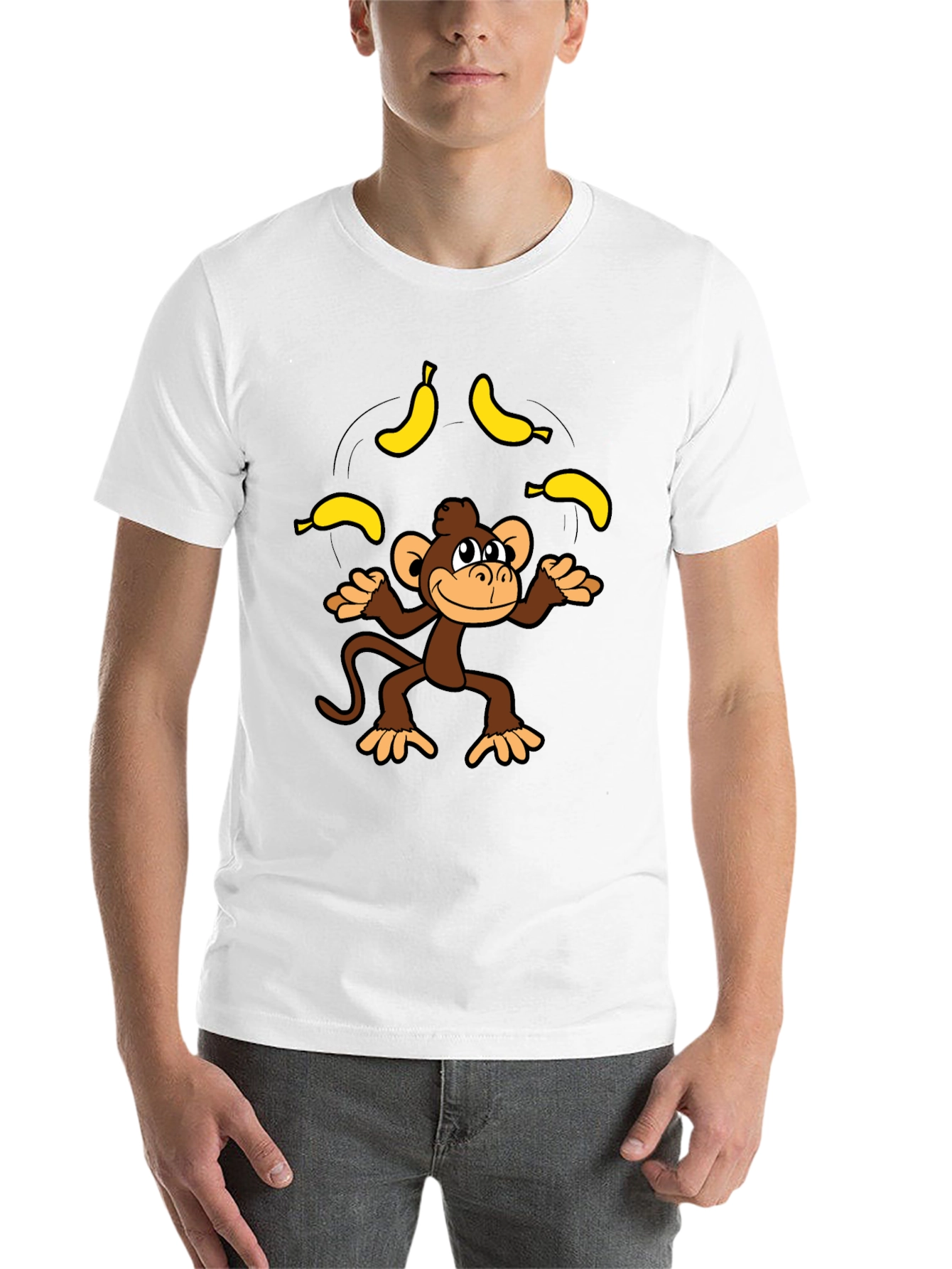 Black Monkey Juggling Bananas Graphic Tee - Black view 14