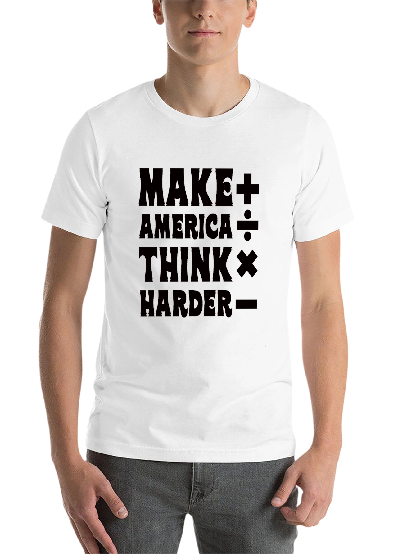 Black Make America Think Harder Graphic T-Shirt view 14