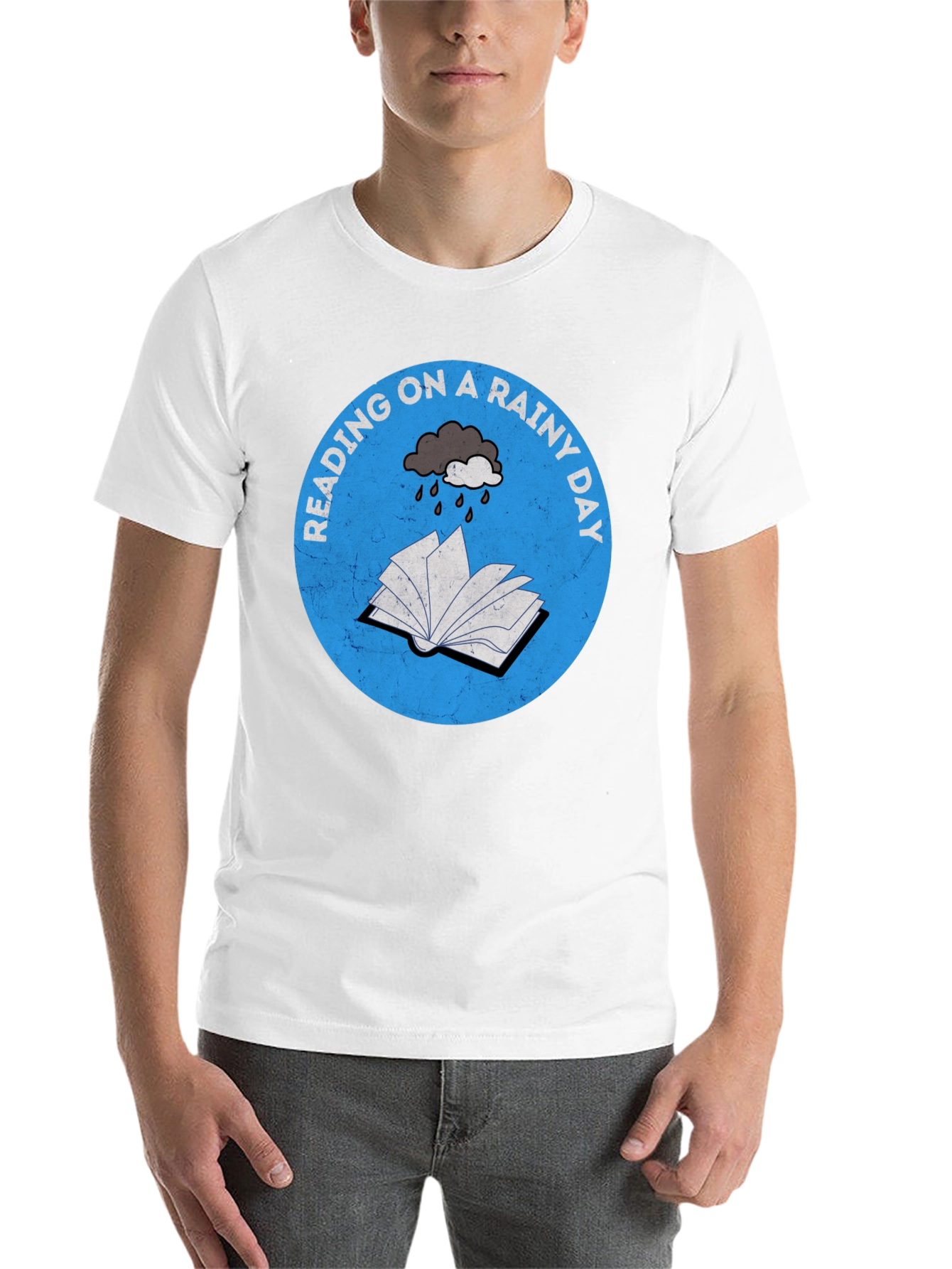Black Rainy Day Reading T-Shirt view 14