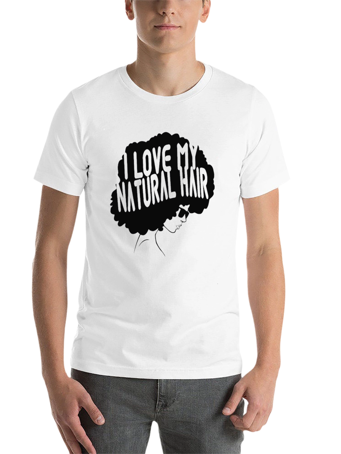 Black I Love My Natural Hair Graphic Tee view 14