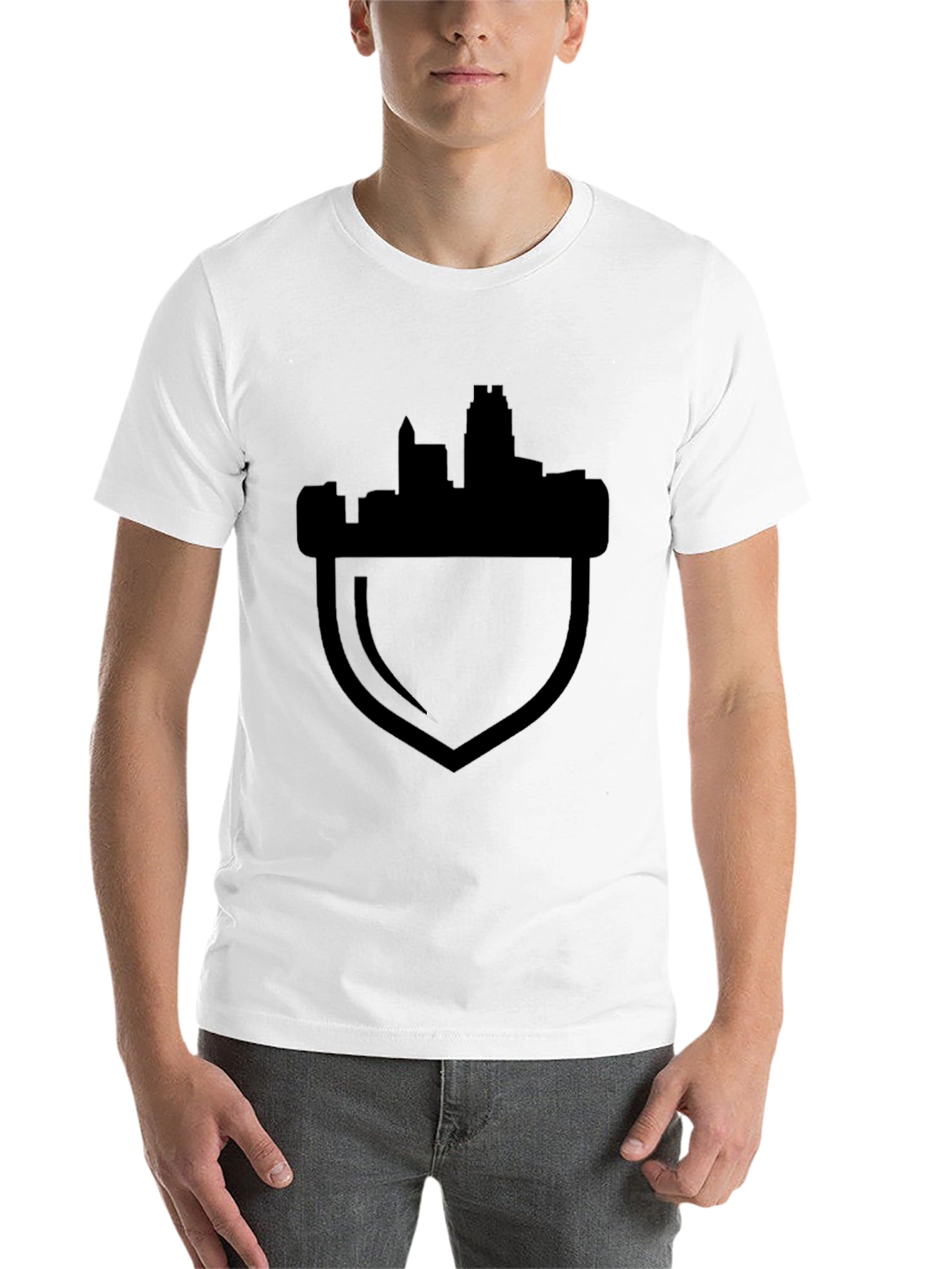 Black Cityscape Acorn Graphic Tee - Black Cotton Blend view 14