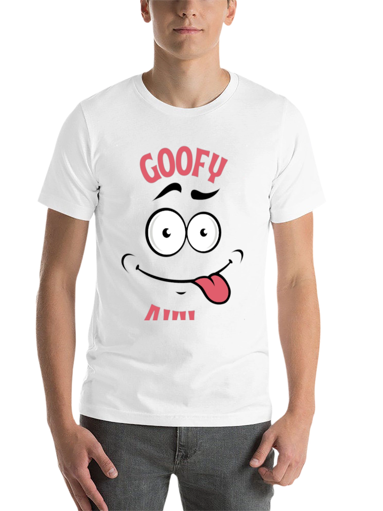 Black Funny Goofy Face Graphic Tee - Black view 14