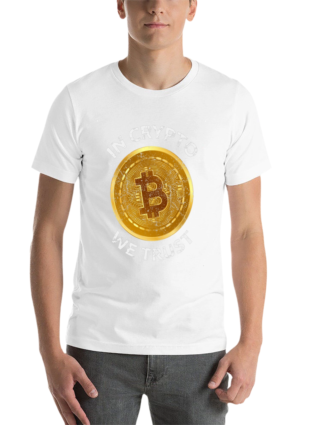 Black Crypto Enthusiast Bitcoin T-Shirt - "In Crypto We Trust" view 14