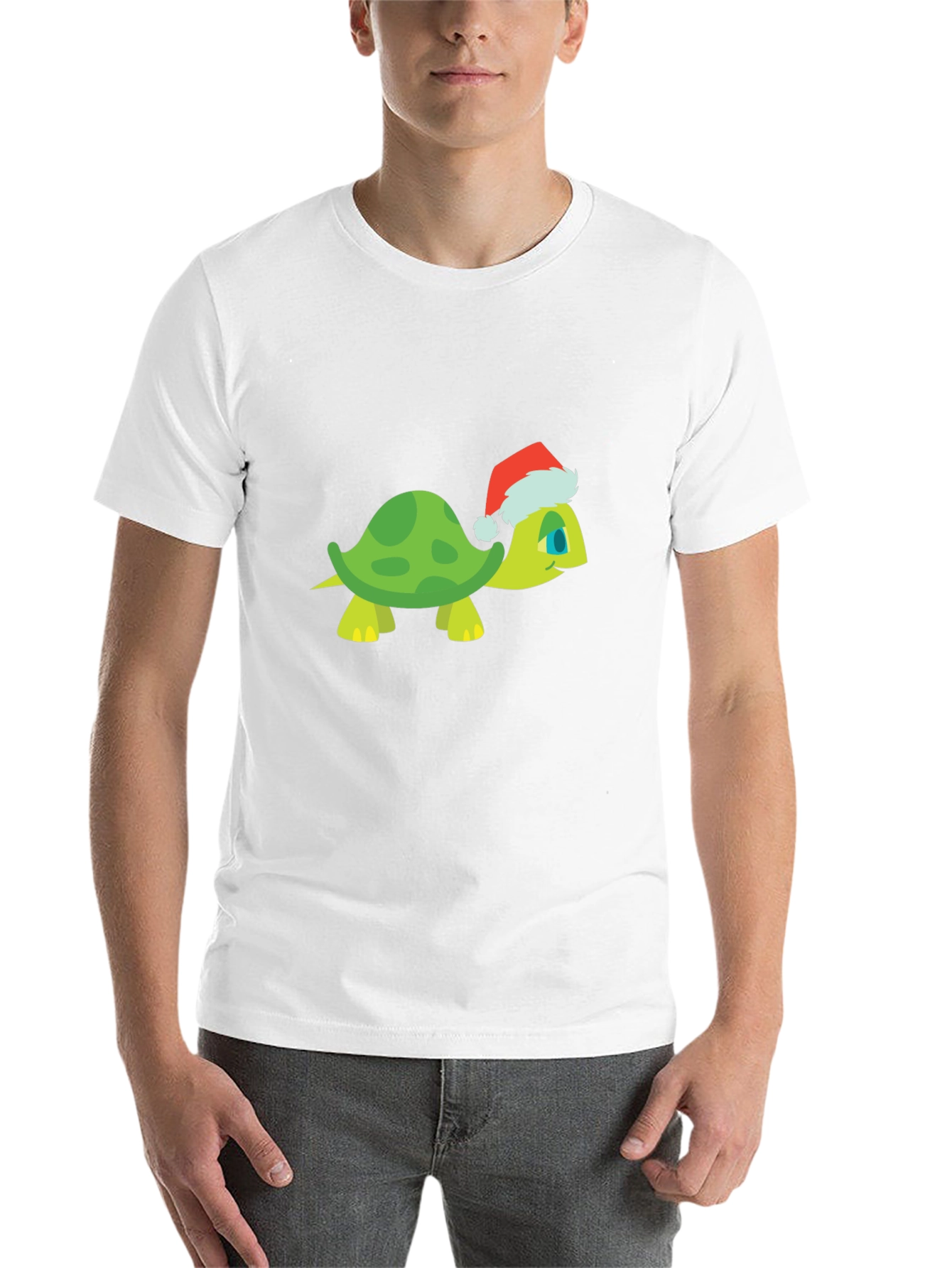 Black Turtle Santa Hat Black T-Shirt view 14