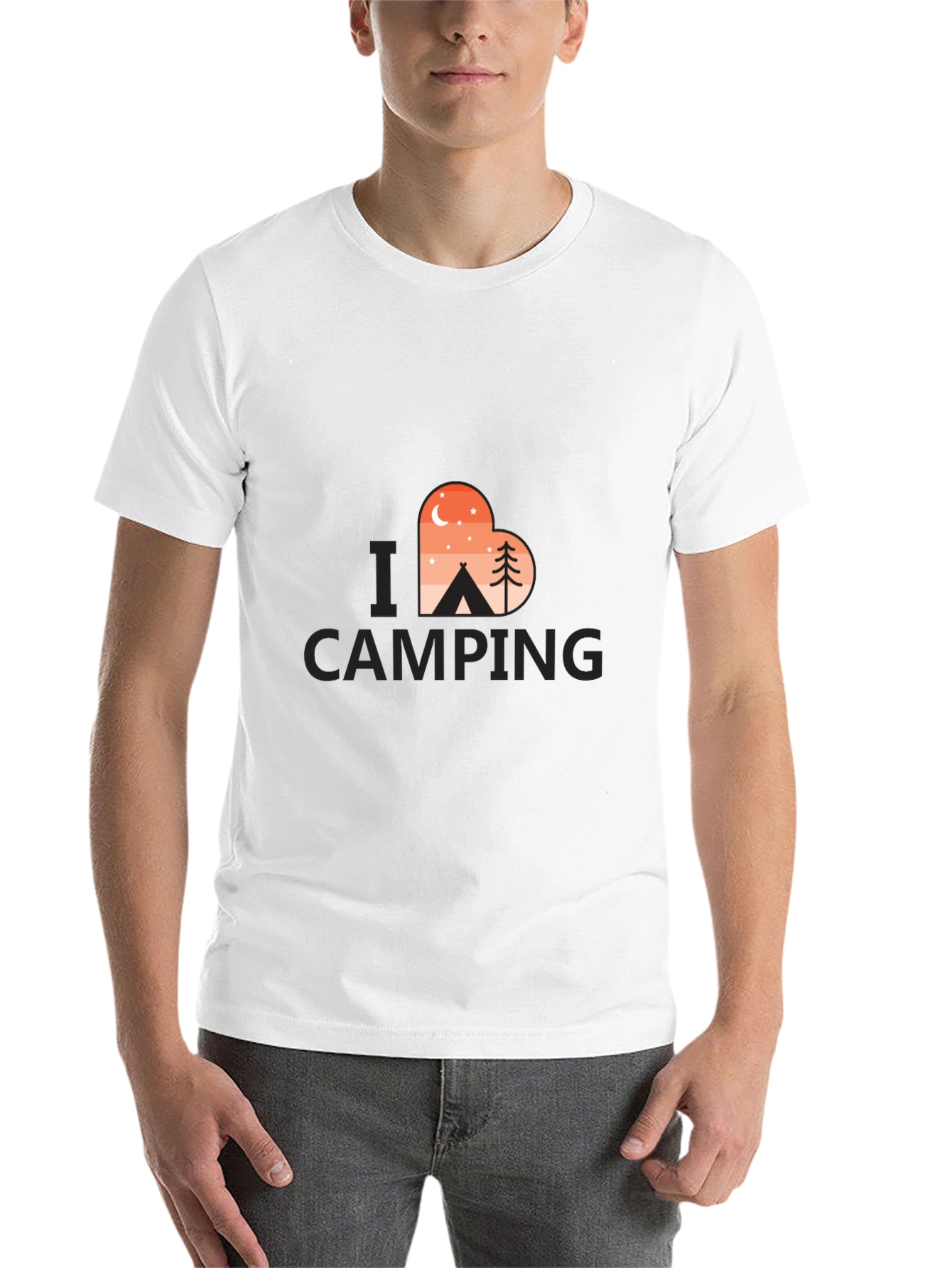 Black Camping Lover T-Shirt - Heart Design view 14