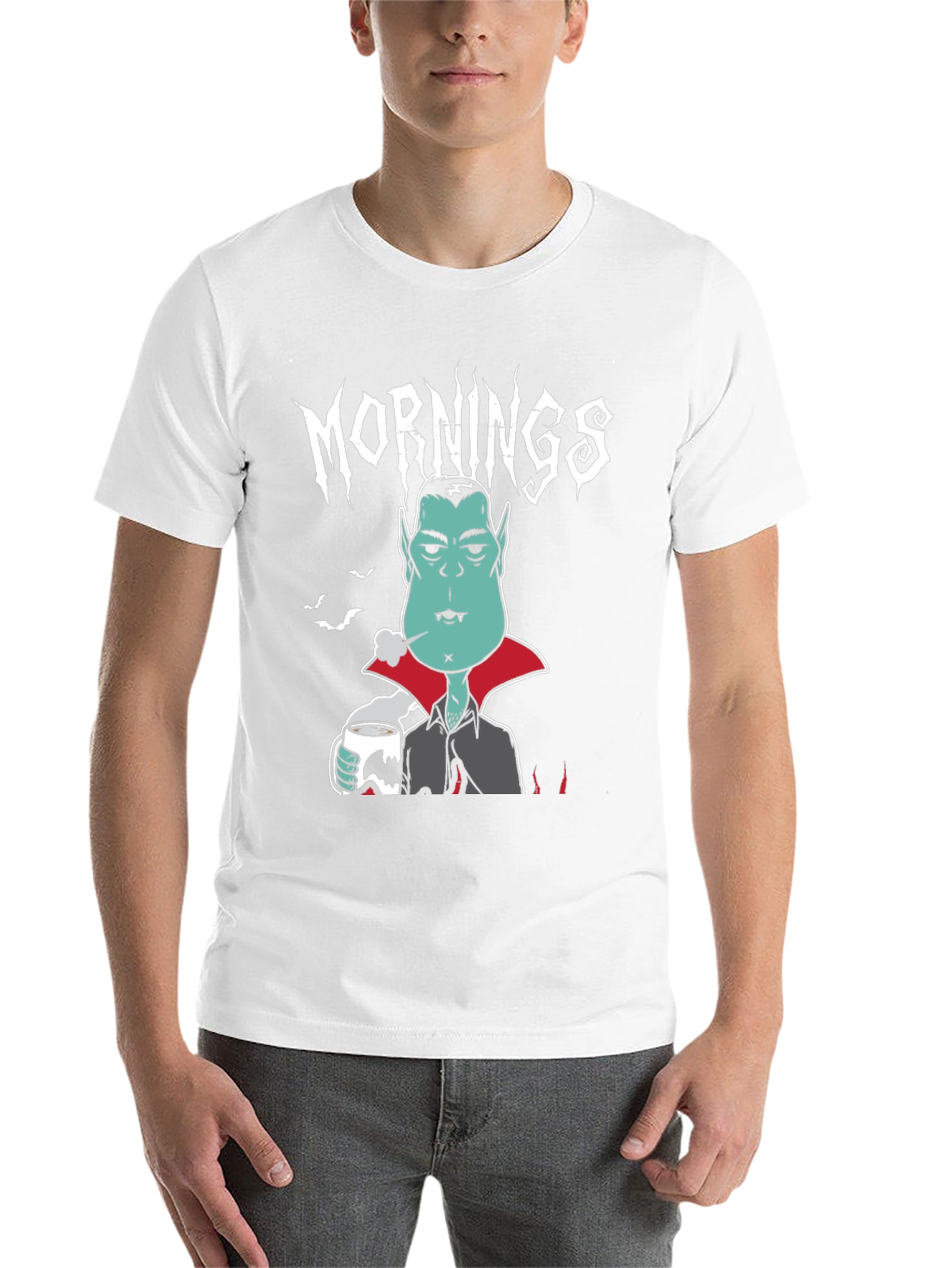 Black Mornings Vampire Graphic Tee - Black Cotton view 14